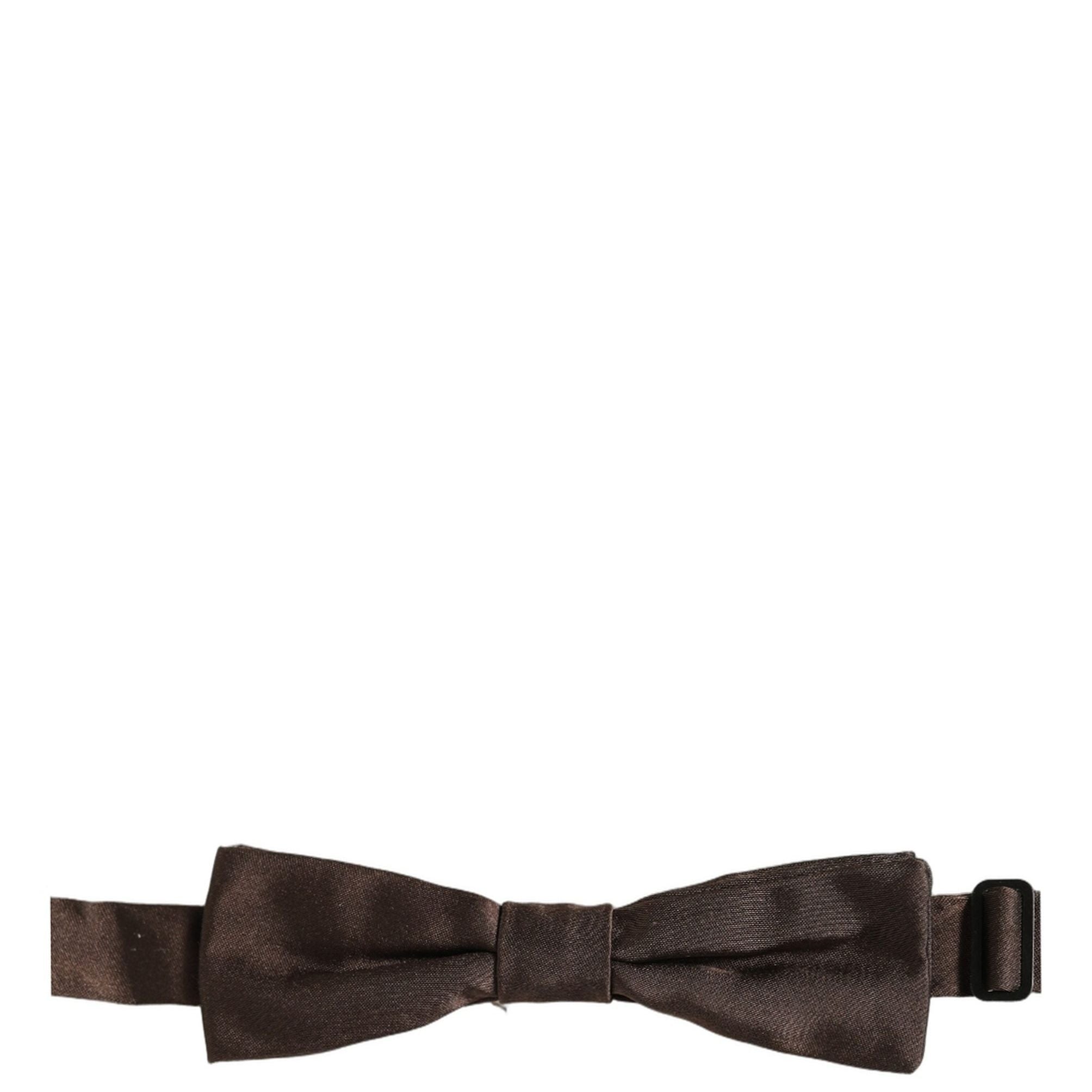 Dolce & Gabbana Men Brown 100% Silk Adjustable Neck Papillon Bow Tie