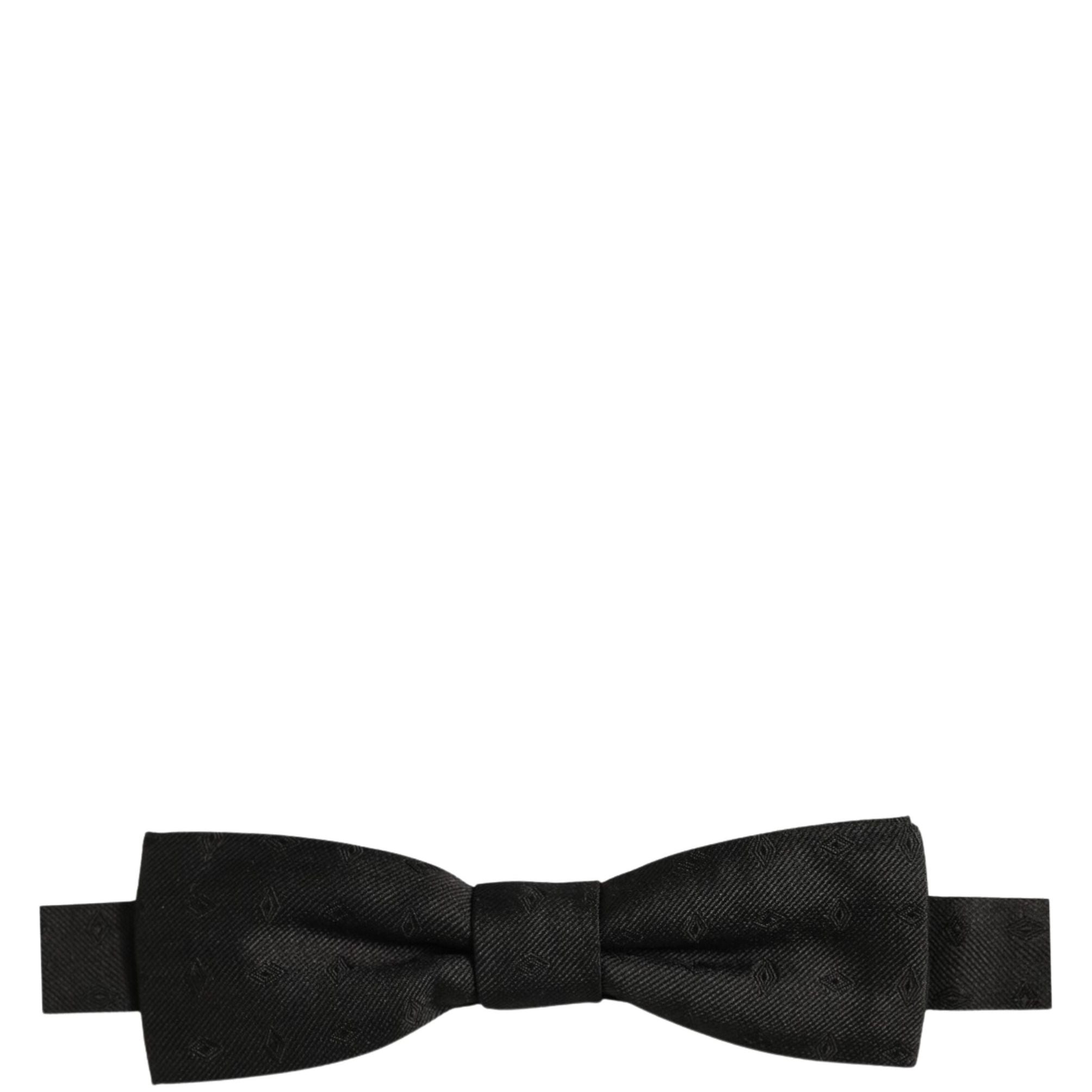 Dolce & Gabbana Men Black 100% Silk Adjustable Neck Papillon Bow Tie