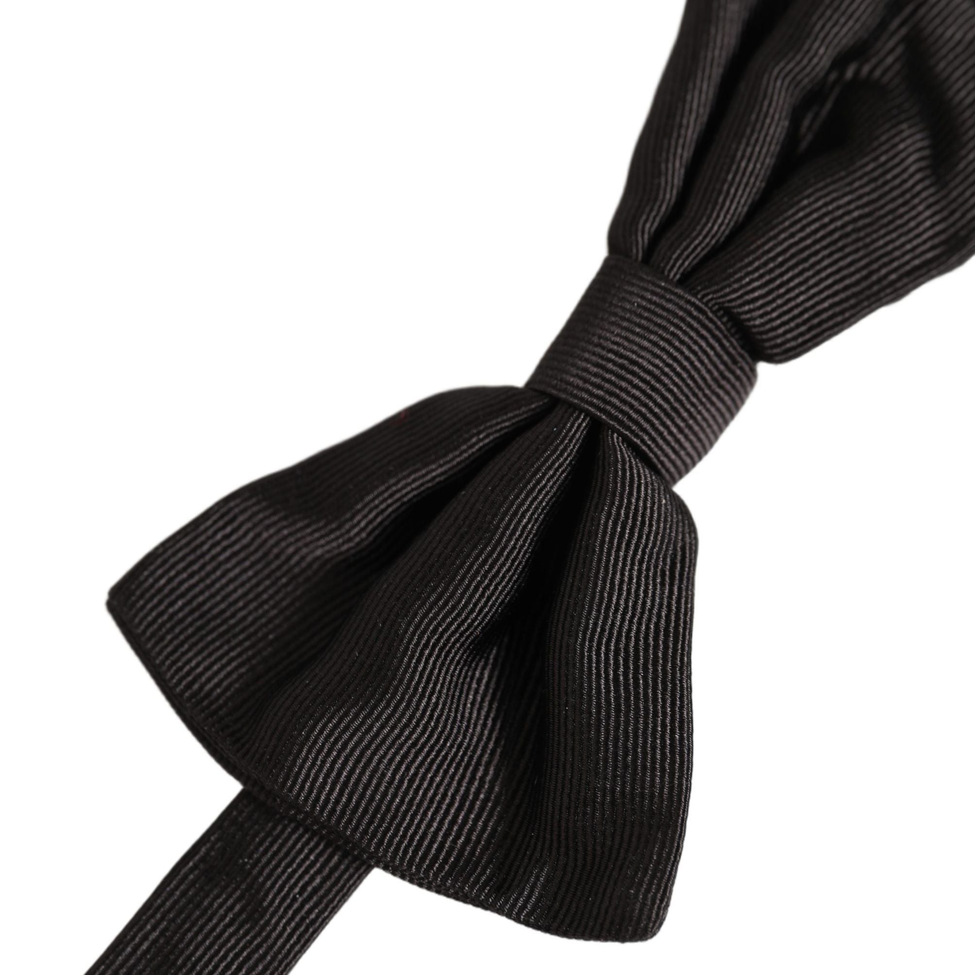 Dolce & Gabbana Men Black 100% Silk Adjustable Neck Papillon Bow Tie