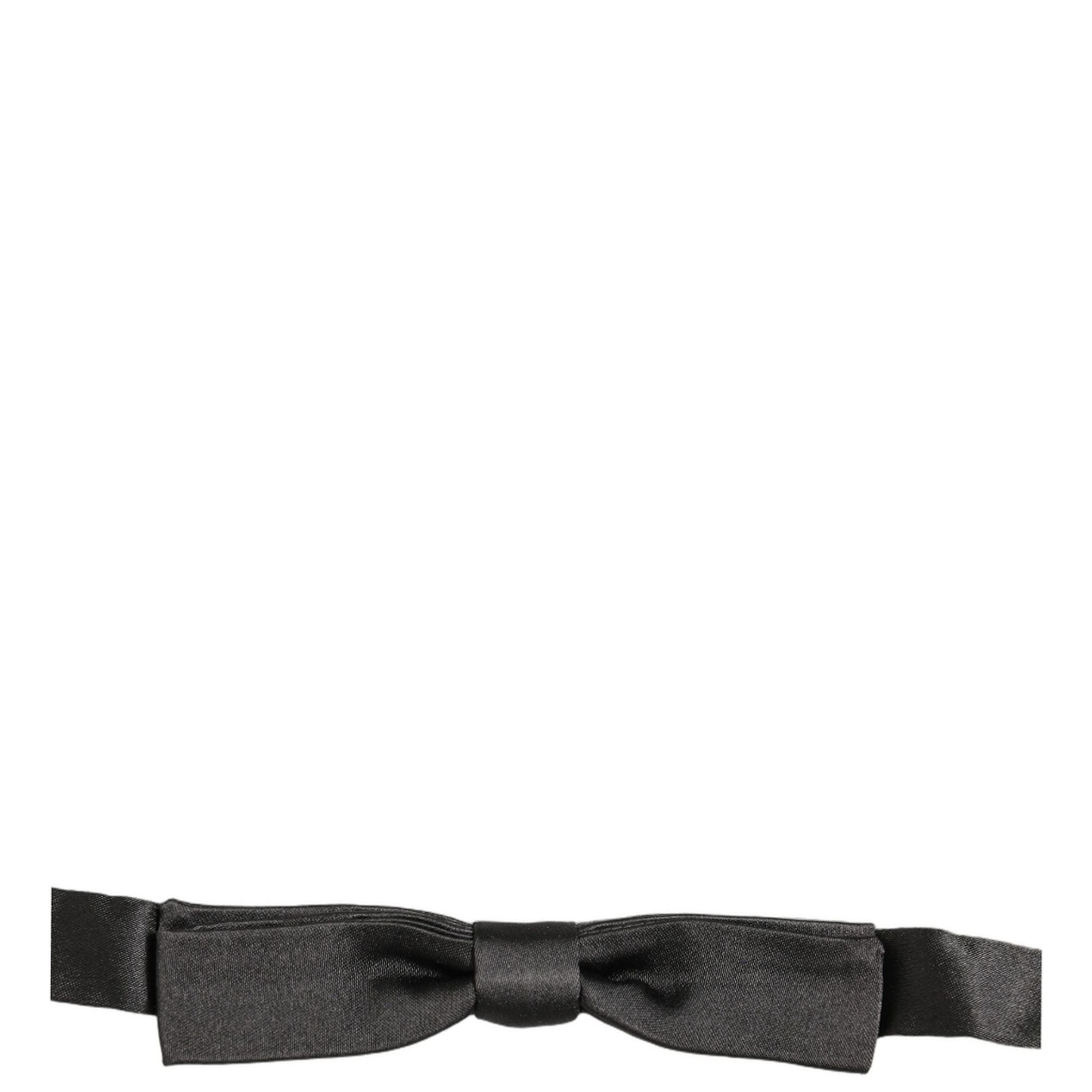 Dolce & Gabbana Men Black 100% Silk Adjustable Neck Papillon Bow Tie