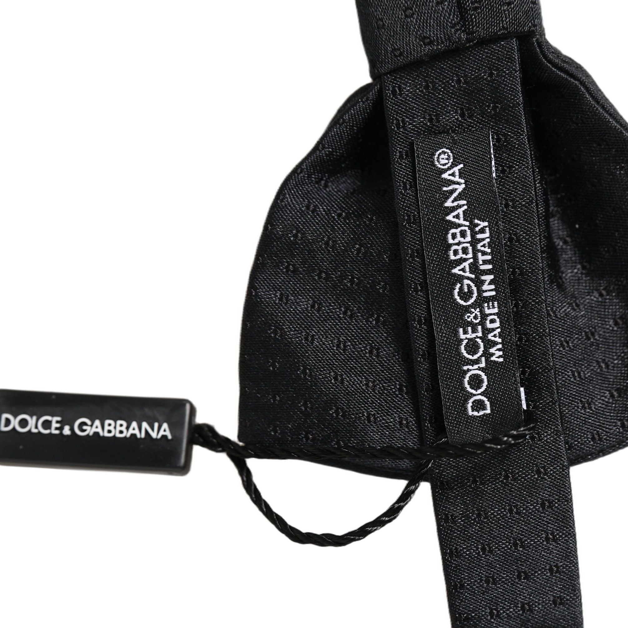 Dolce & Gabbana Men Black 100% Silk Adjustable Neck Papillon Bow Tie