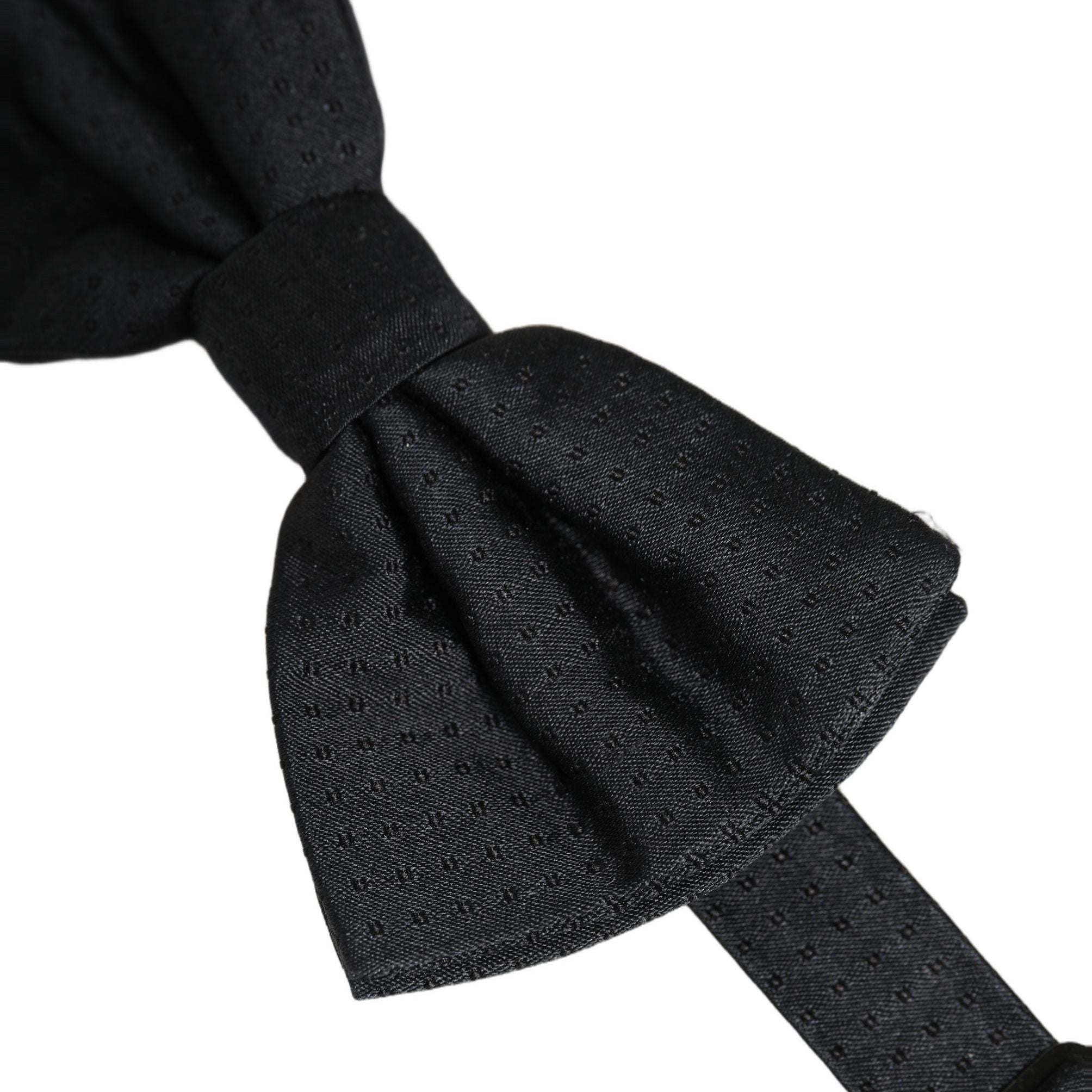 Dolce & Gabbana Men Black 100% Silk Adjustable Neck Papillon Bow Tie