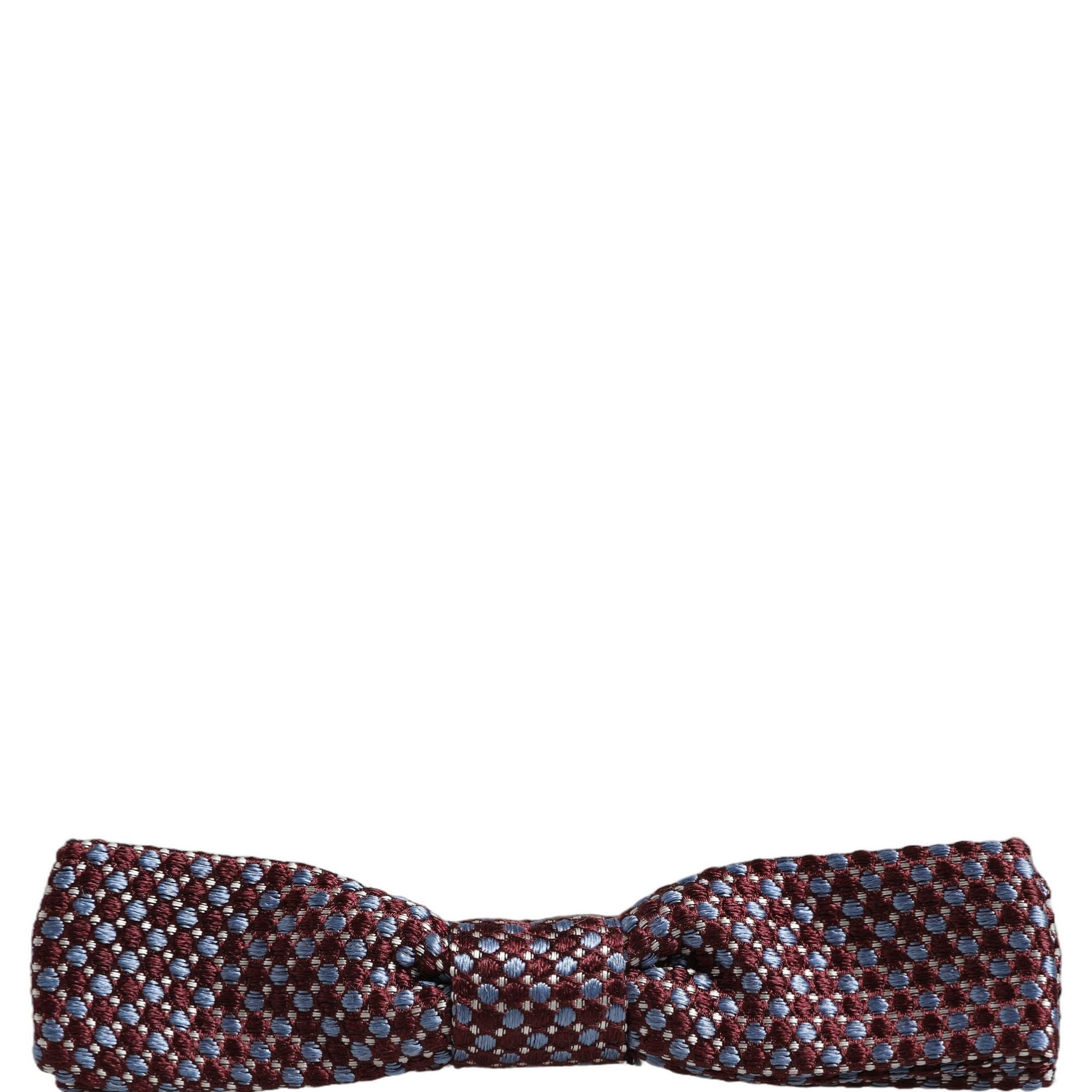 Dolce & Gabbana Blue Burgundy Woven Adjustable Neck Papillon Bow Tie