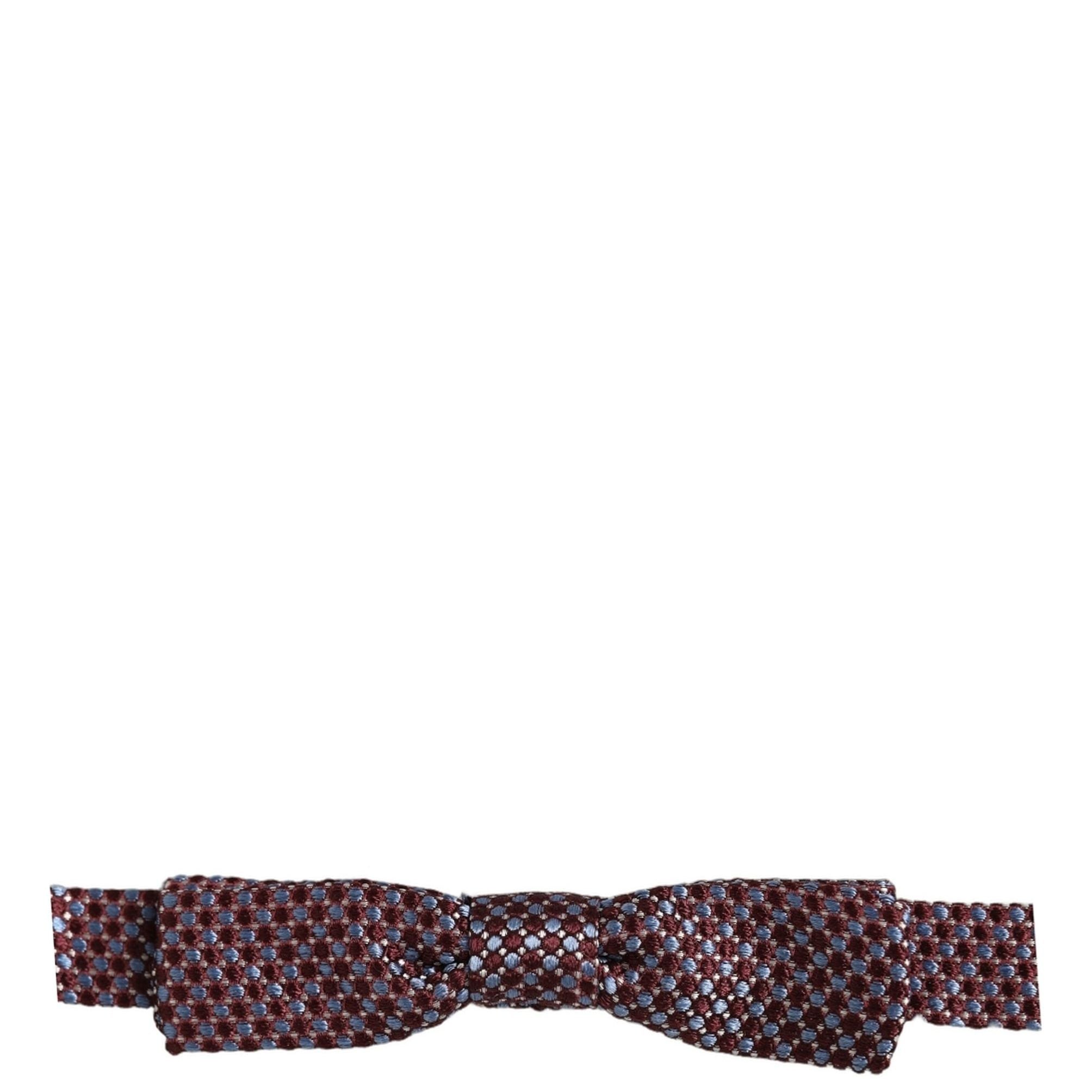 Dolce & Gabbana Blue Burgundy Woven Adjustable Neck Papillon Bow Tie