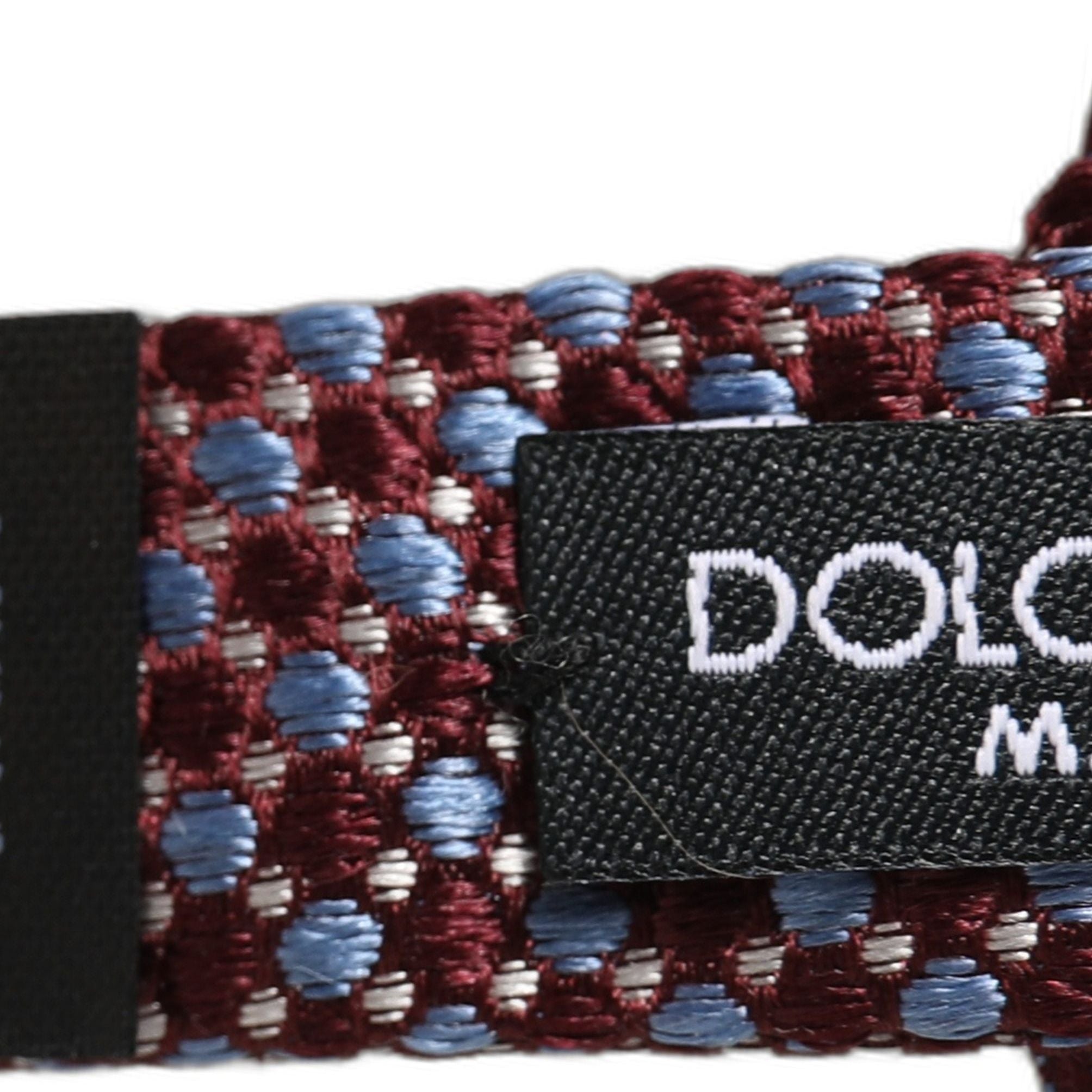 Dolce & Gabbana Blue Burgundy Woven Adjustable Neck Papillon Bow Tie