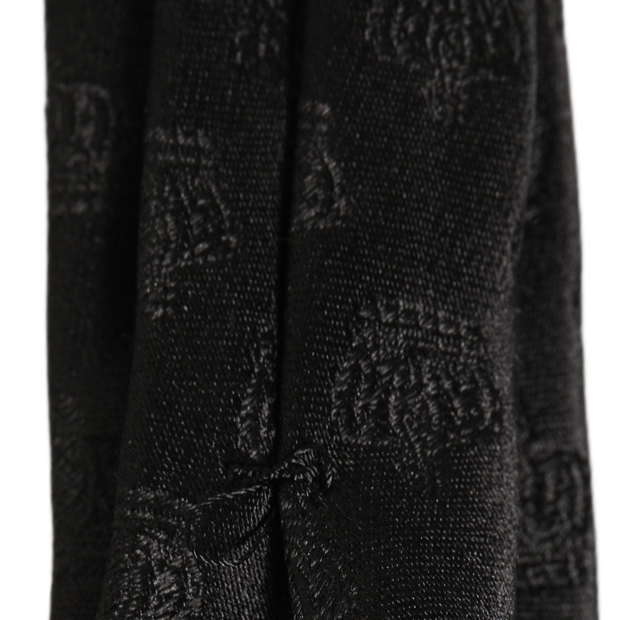 Dolce & Gabbana Men Black Crown Print Silk Adjustable Tied Necktie Tie