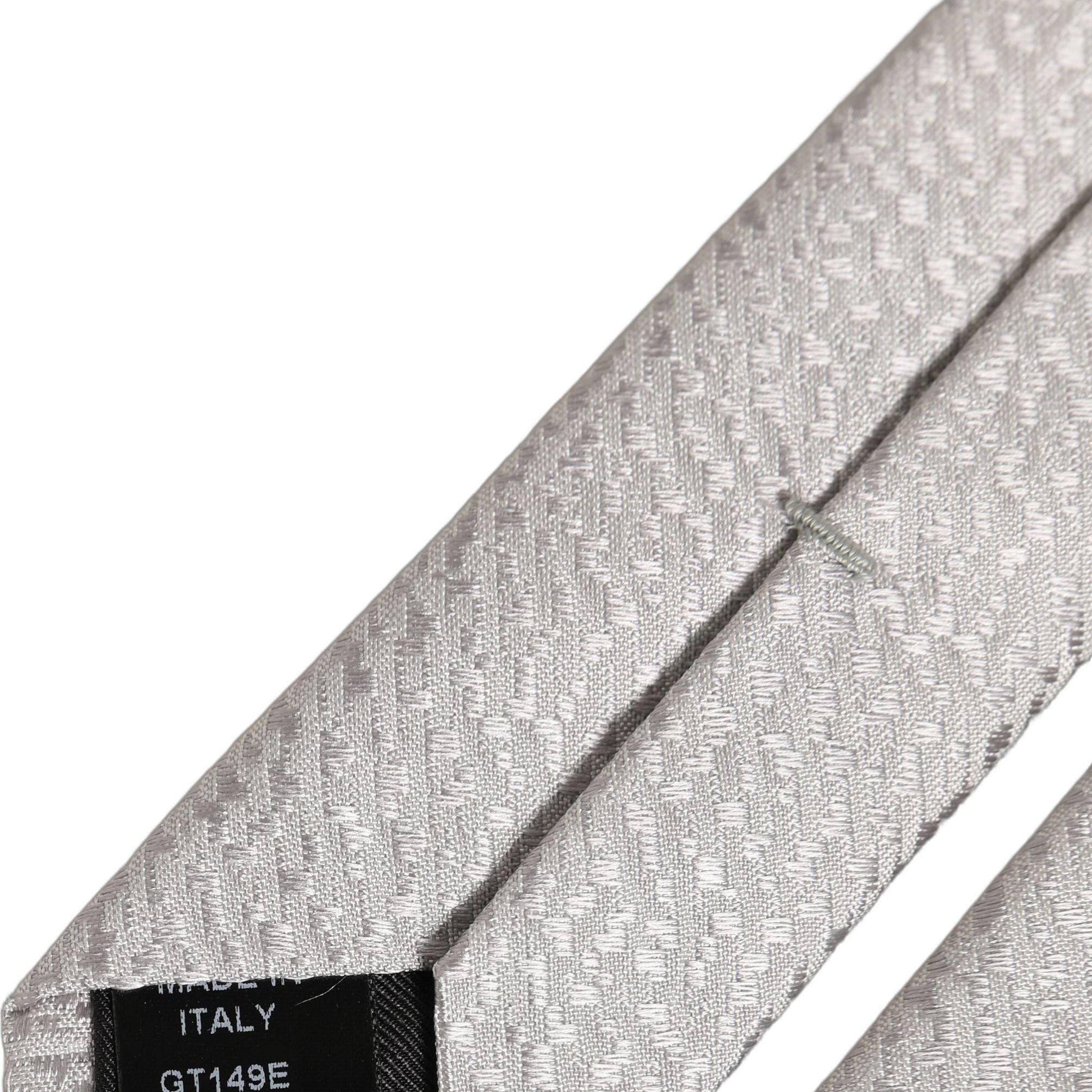 Dolce & Gabbana Men Gray 100% Silk Textured Adjustable Tied Necktie Tie
