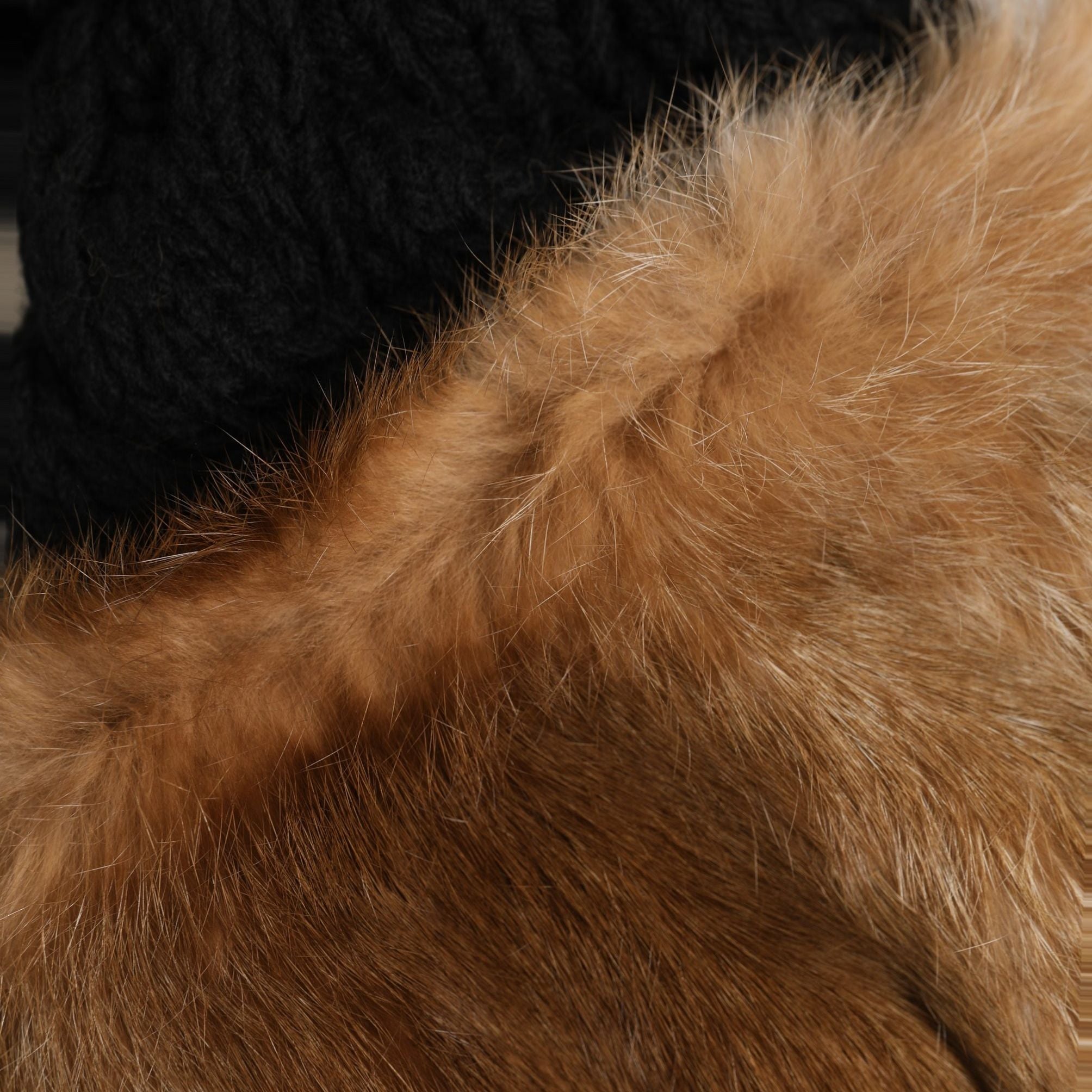 Dolce & Gabbana Black Brown Dyed Rabbit Real Fur Winter Beanie Hat