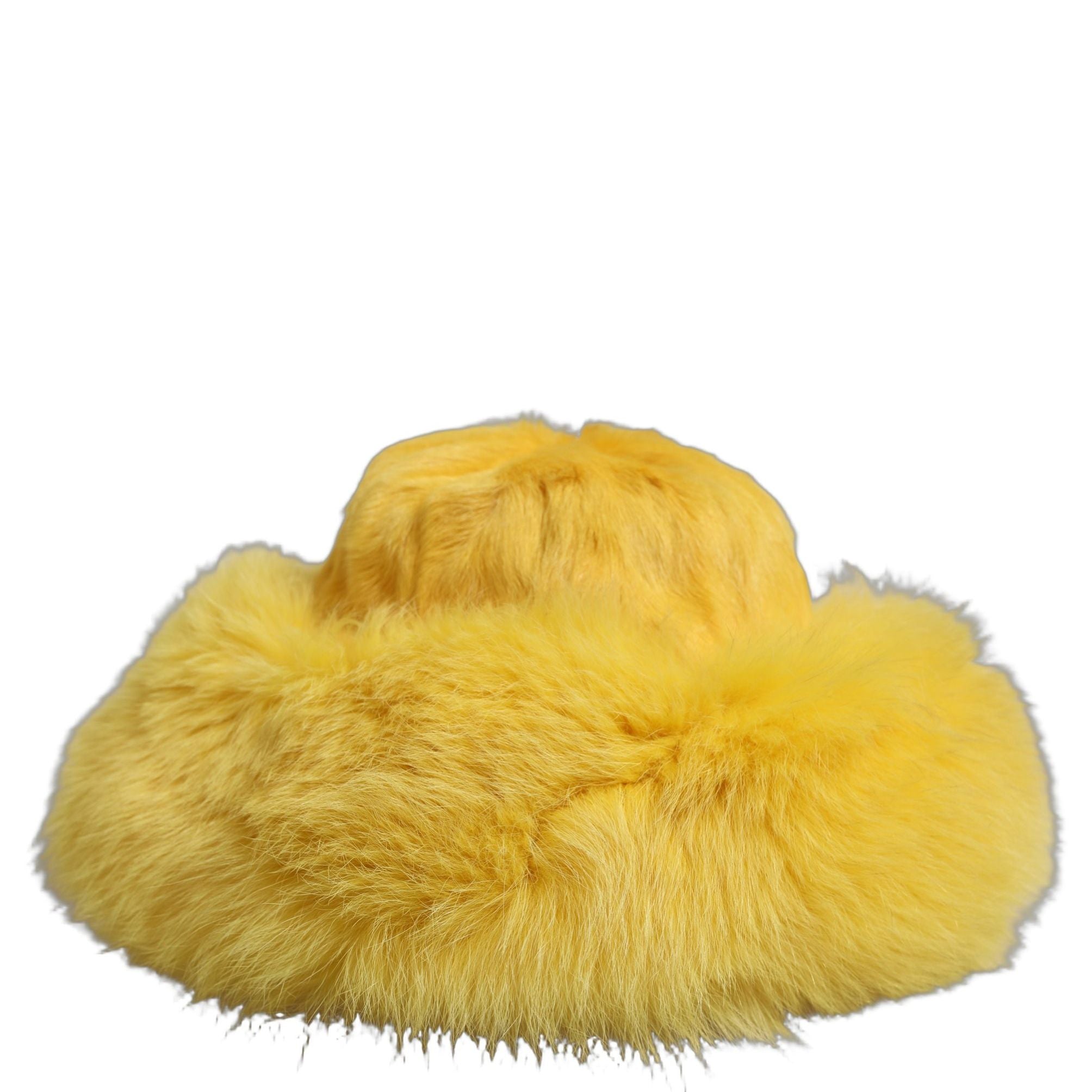 Dolce & Gabbana Yellow Fox Fur Womens Bucket Capello Hat