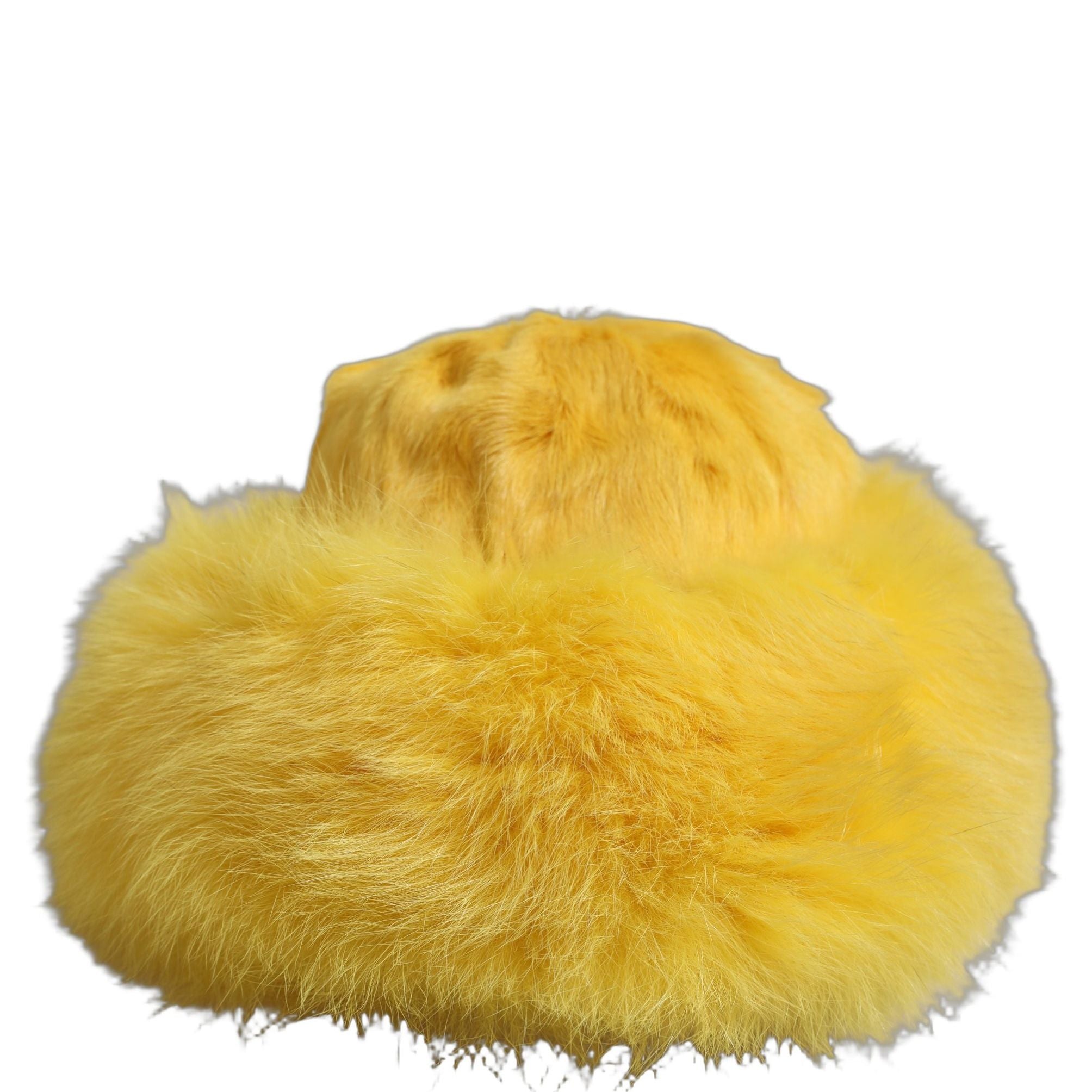 Dolce & Gabbana Yellow Fox Fur Womens Bucket Capello Hat