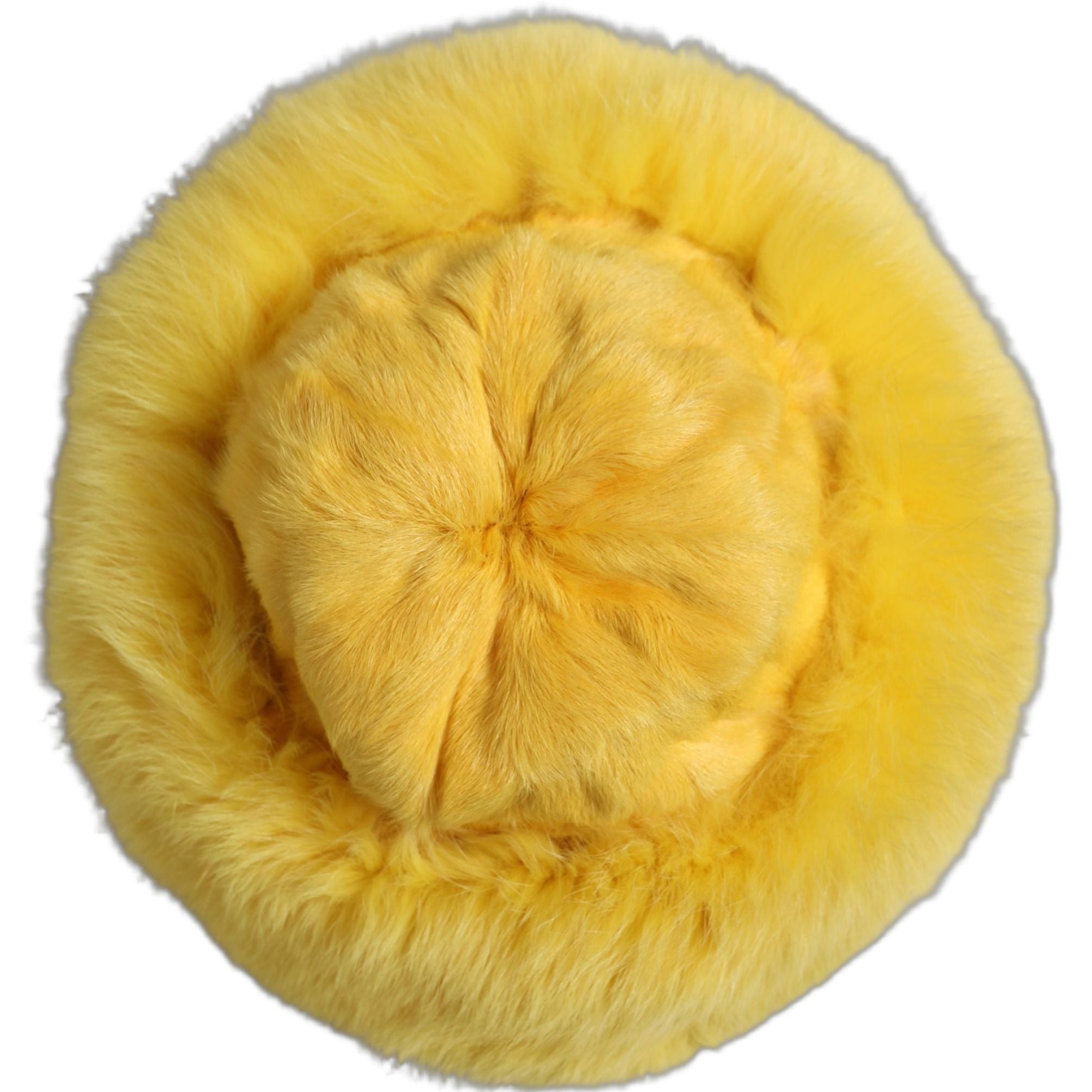 Dolce & Gabbana Yellow Fox Fur Womens Bucket Capello Hat