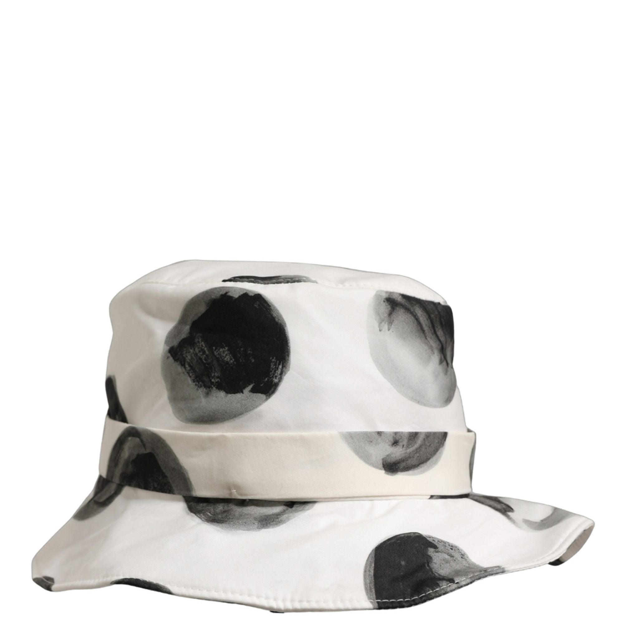 Dolce & Gabbana White Cotton Big Polka Dot Pattern Bucket Hat