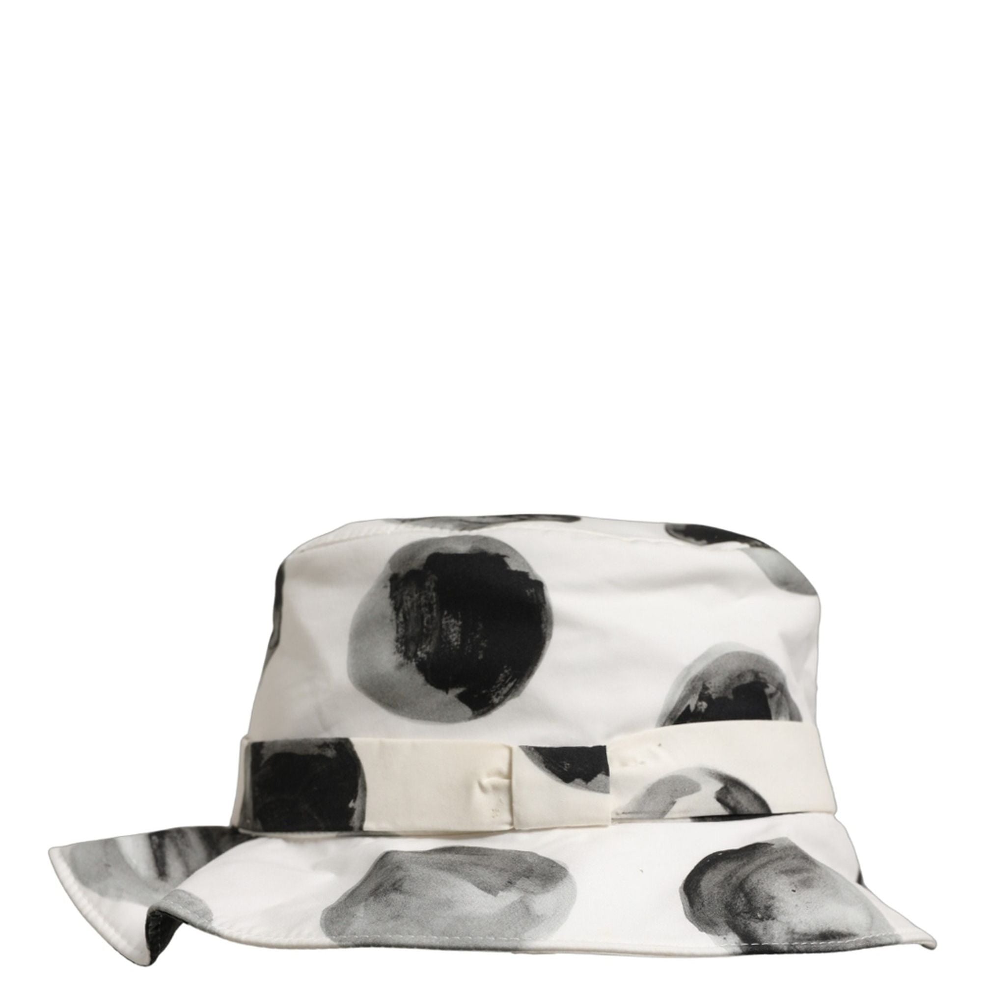 Dolce & Gabbana White Cotton Big Polka Dot Pattern Bucket Hat