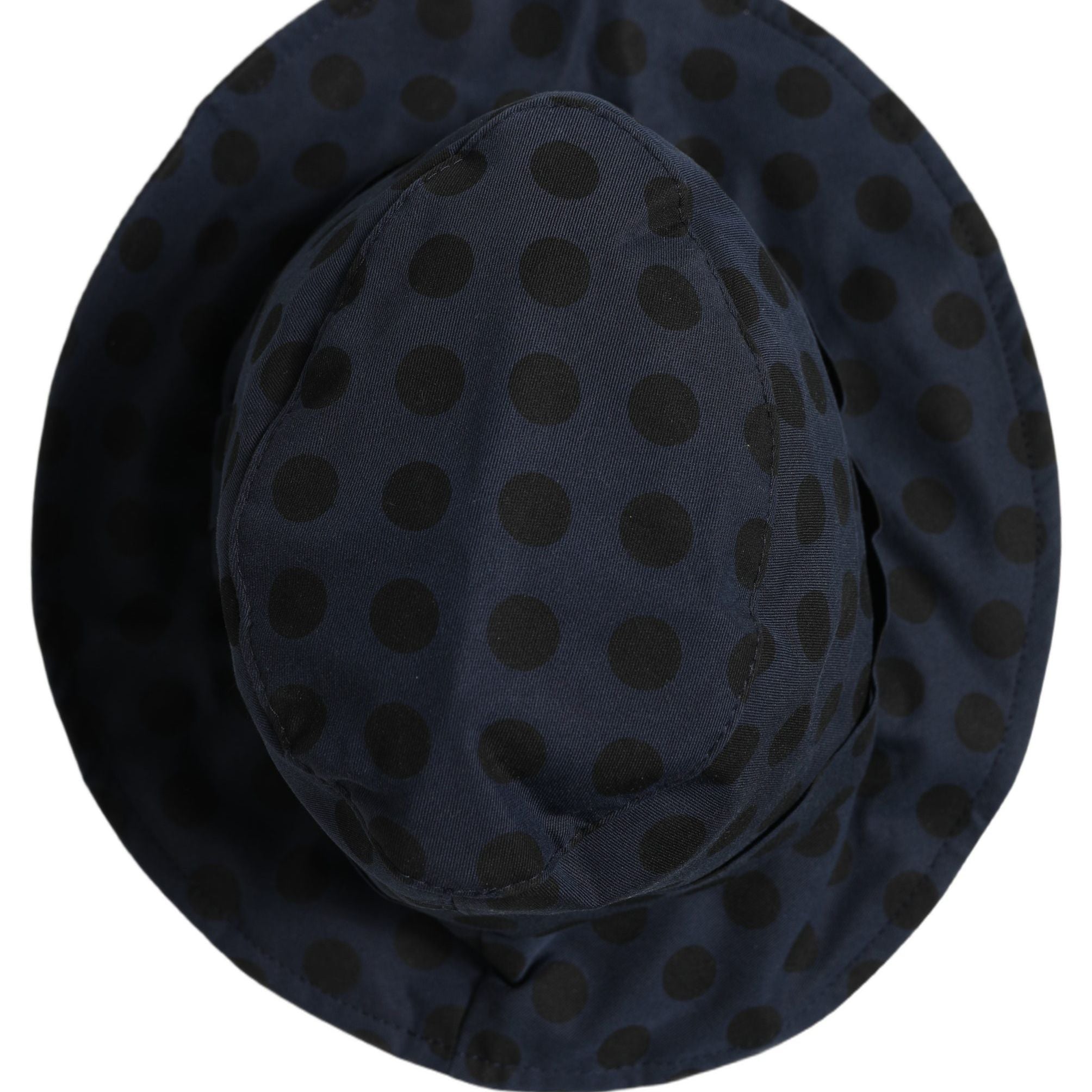 Dolce & Gabbana Blue Black Polka Dot Cotton Bucket Capello Hat
