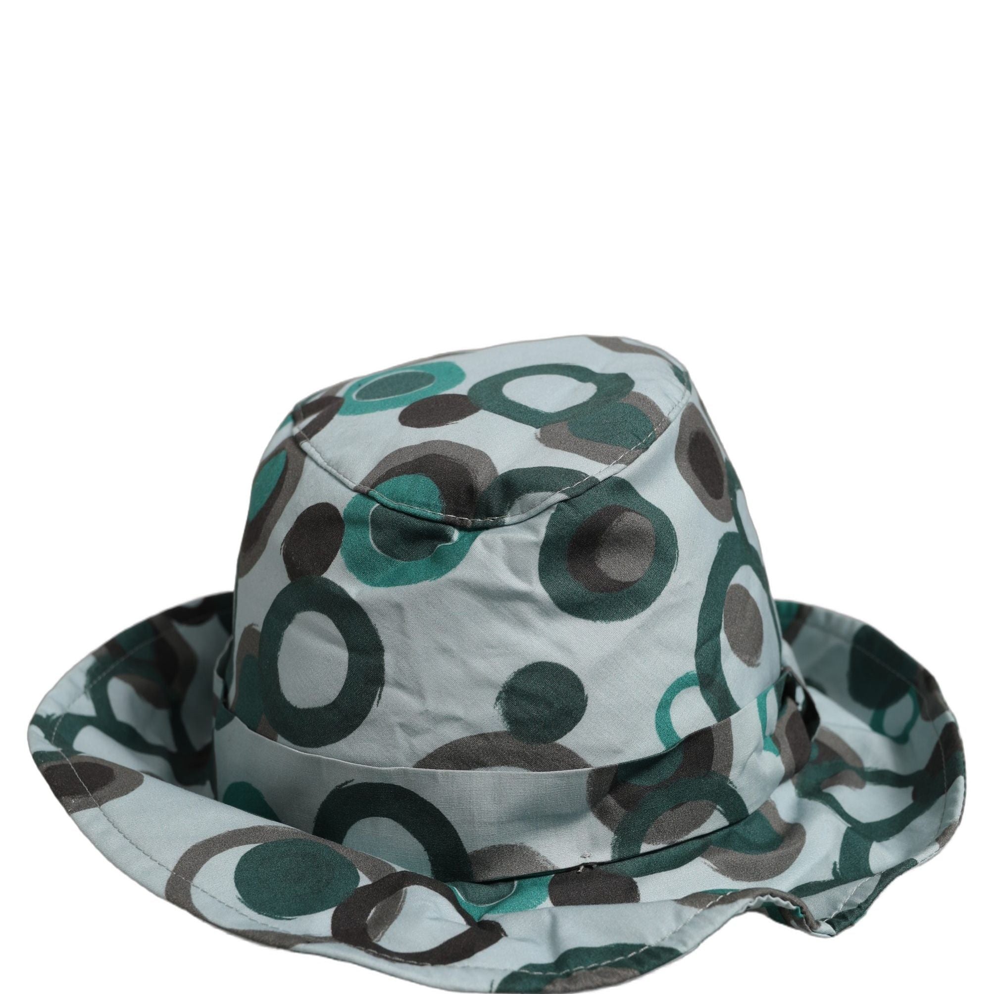 Dolce & Gabbana Teal Cotton Big Polka Dot Pattern Bucket Hat