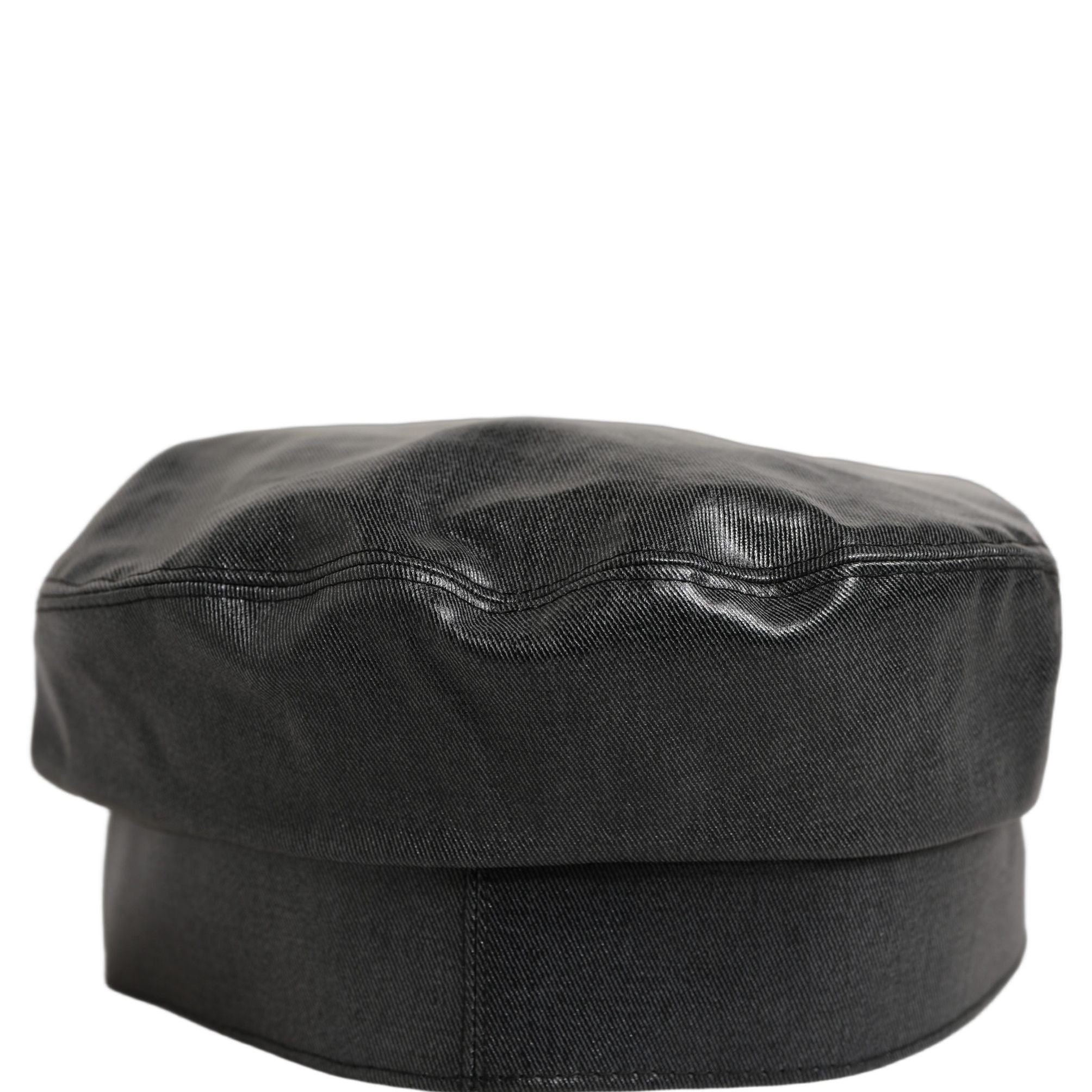 Dolce & Gabbana Black Cotton Gold DG Chain Baker Boy Capello Hat