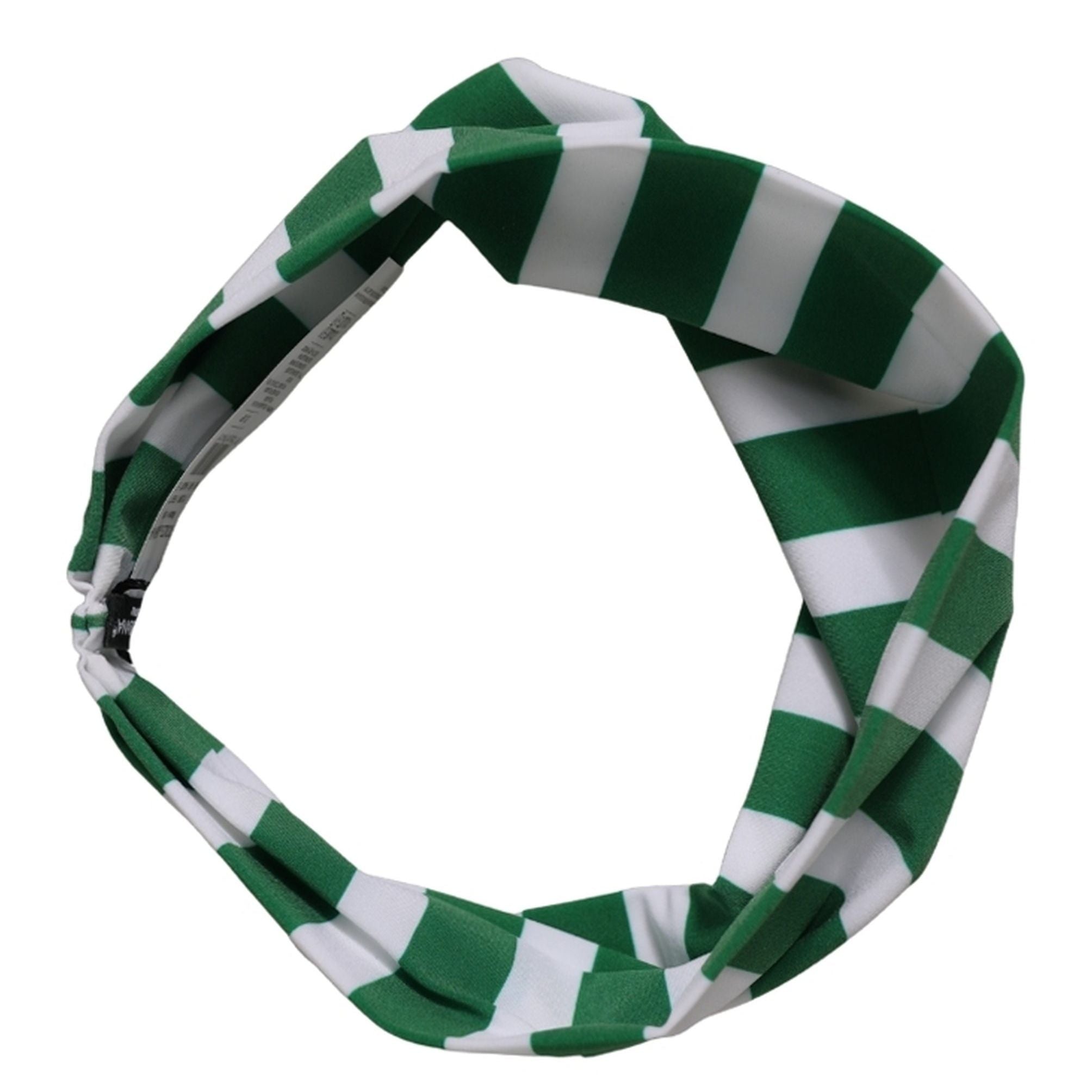 Dolce & Gabbana Green White Stripes Nylon Head Wrap One Size Headband