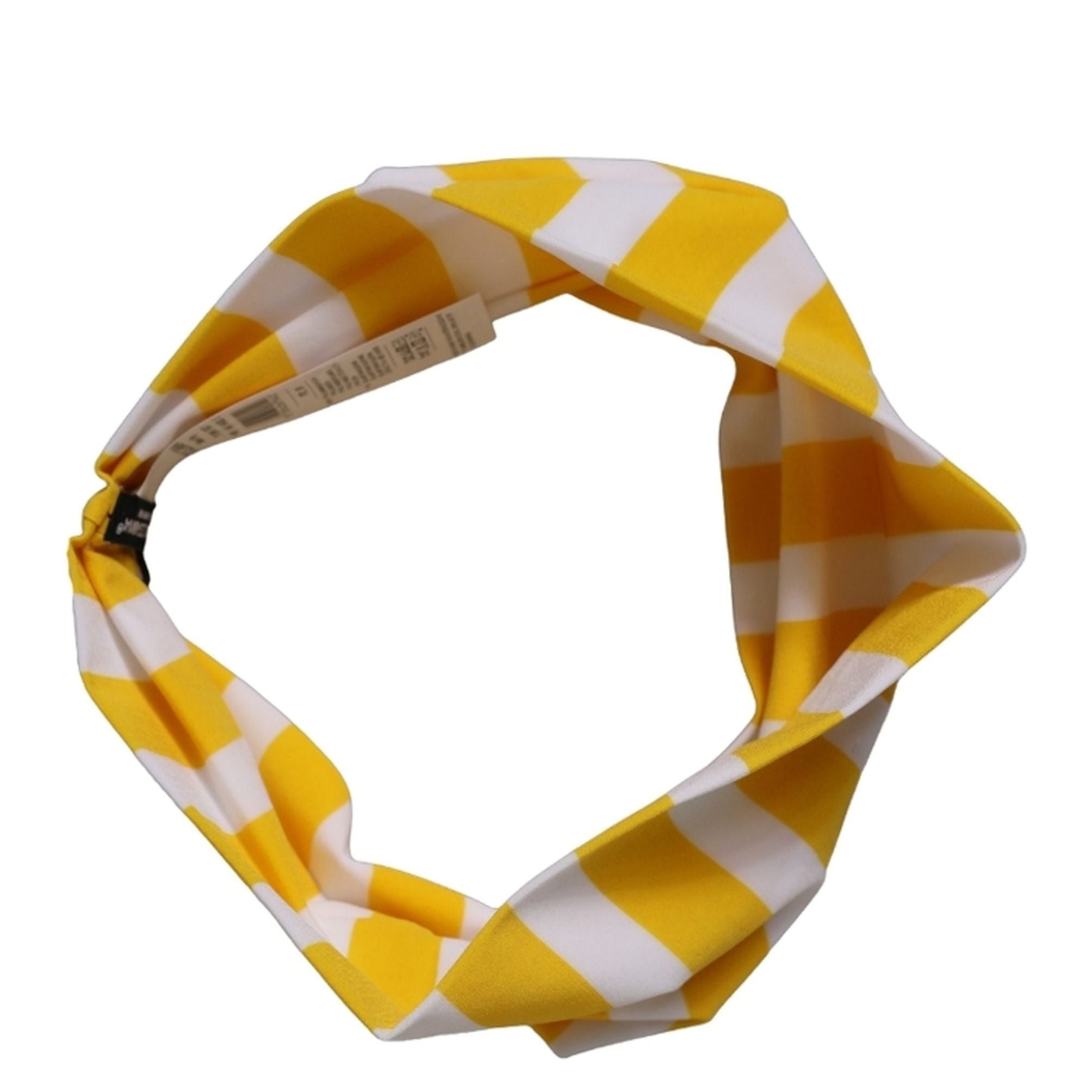 Dolce & Gabbana Yellow White Stripes Nylon Head Wrap One Size Headband