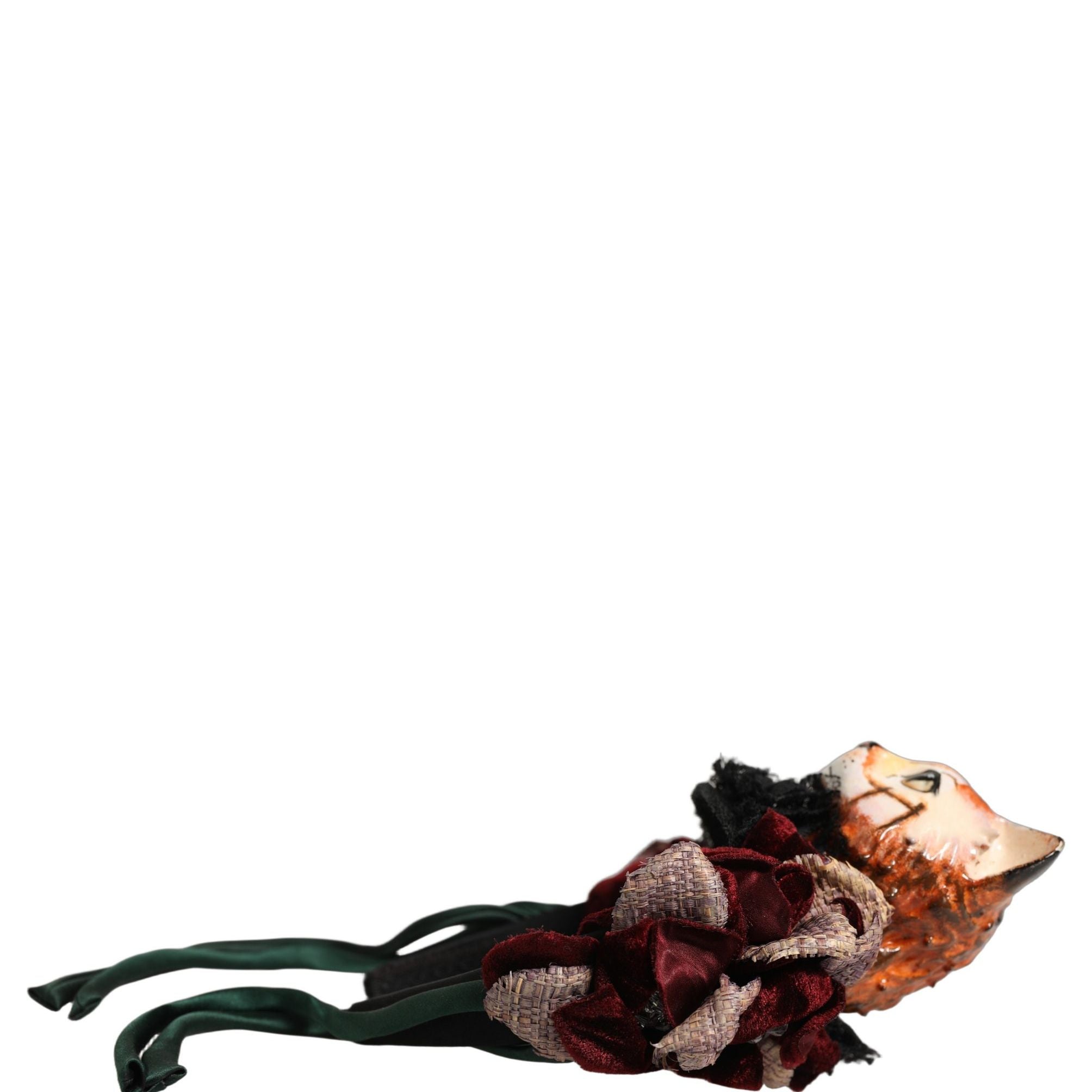 Dolce & Gabbana Multicolor Velvet Bengal Cat Silk Headwear Headband