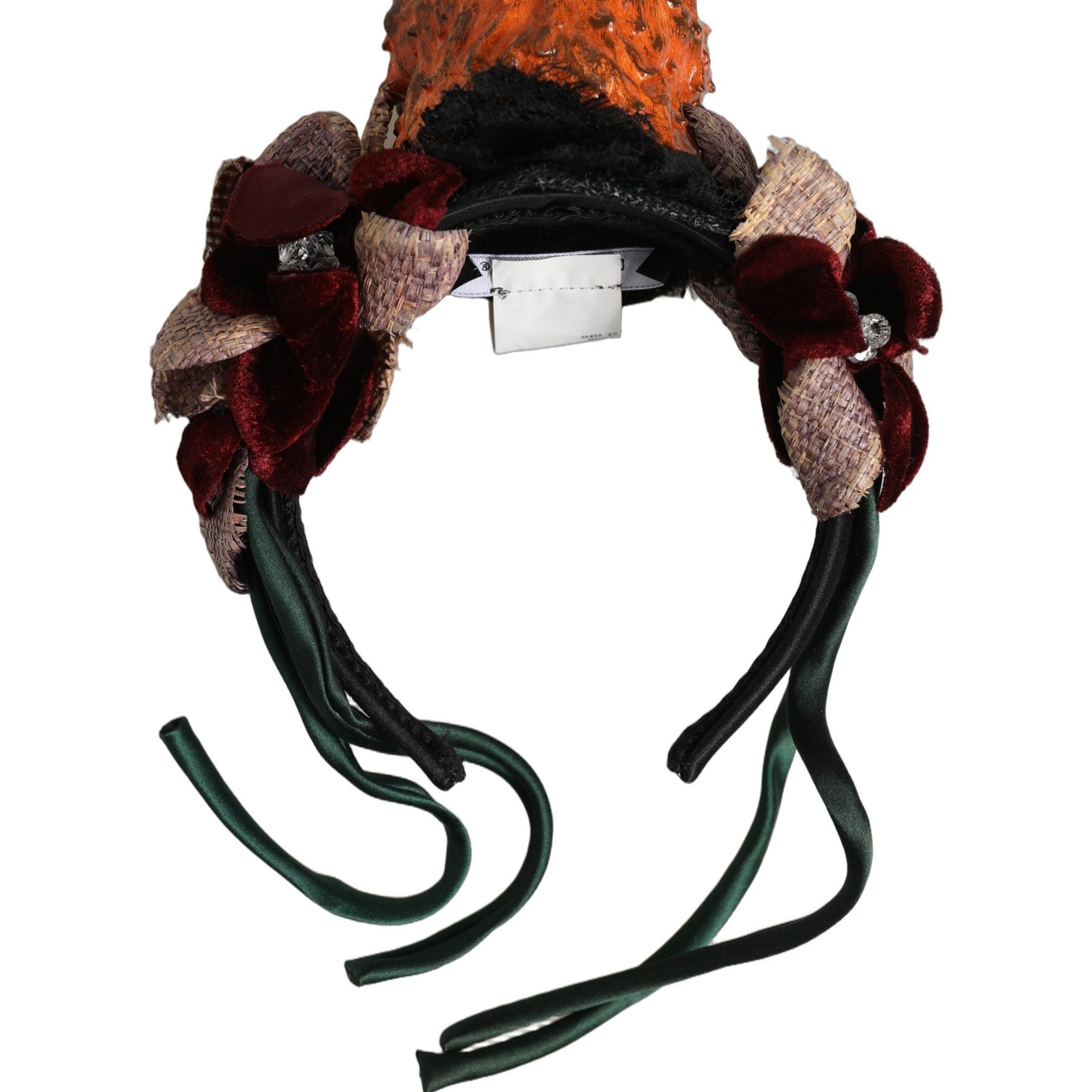 Dolce & Gabbana Multicolor Velvet Bengal Cat Silk Headwear Headband