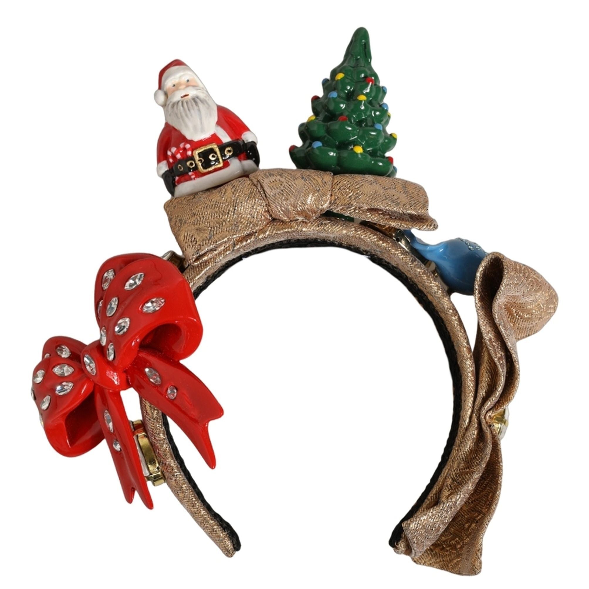 Dolce & Gabbana Multicolor Glittery Christmas Themed Headwear Headband