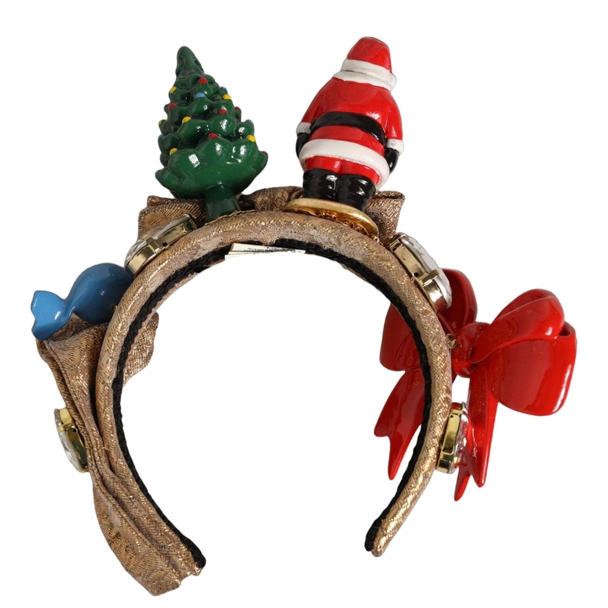 Dolce & Gabbana Multicolor Glittery Christmas Themed Headwear Headband