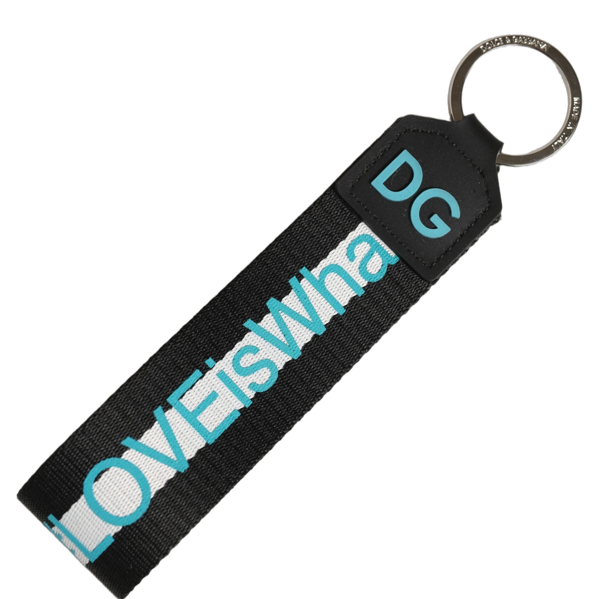 Dolce & Gabbana Multicolor Logo Polyester Brass Holder Keychain Keyring