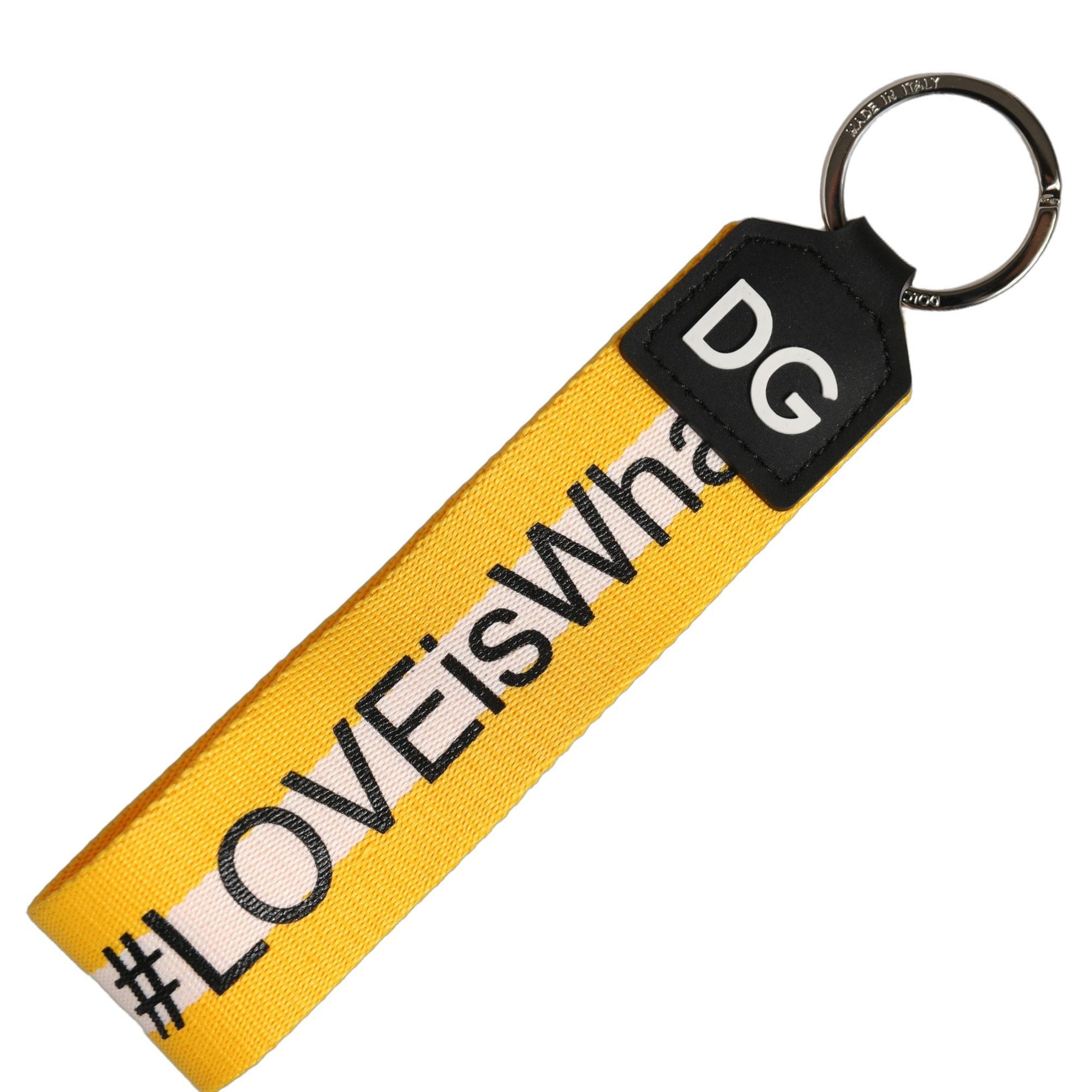 Dolce & Gabbana Multicolor Logo Polyester Brass Holder Keychain