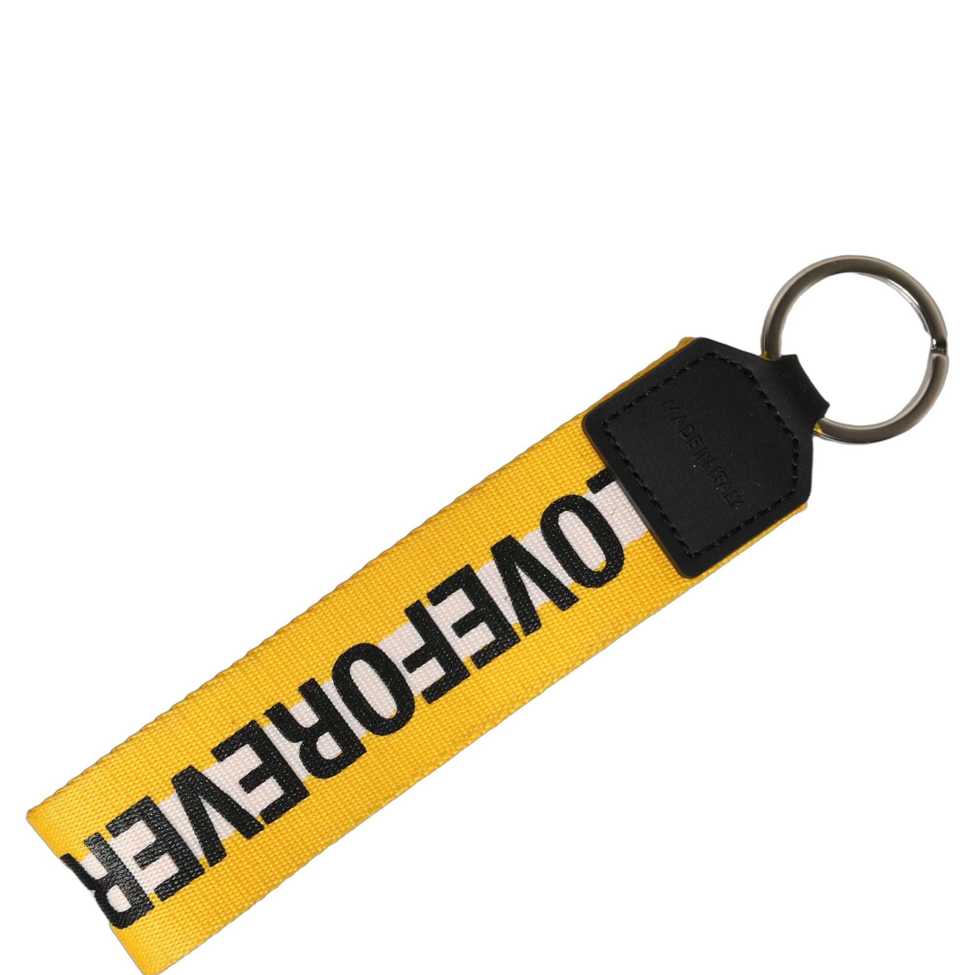 Dolce & Gabbana Multicolor Logo Polyester Brass Holder Keychain Keyring