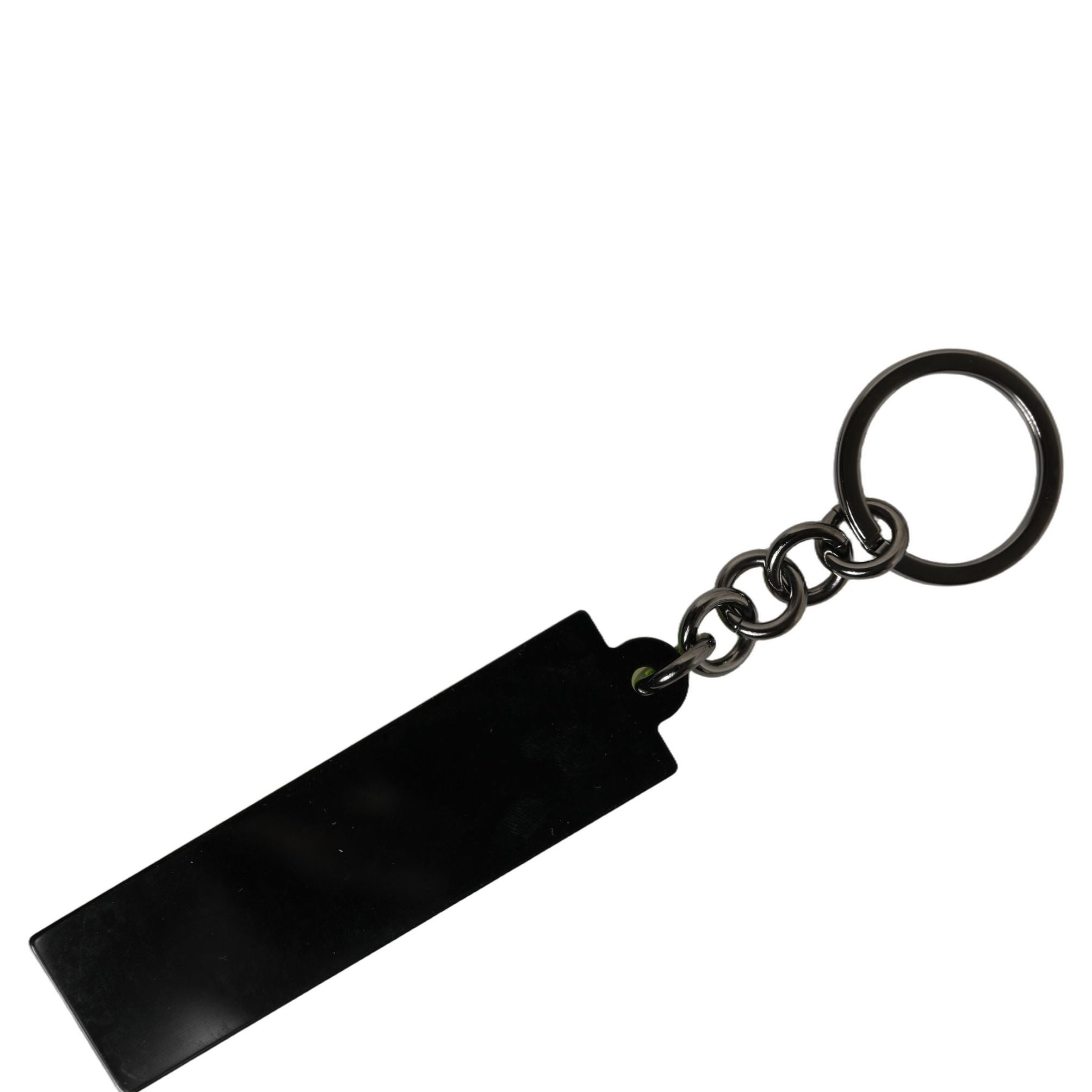 Dolce & Gabbana Neon Green Logo Print Charm Metal Keychain Keyring