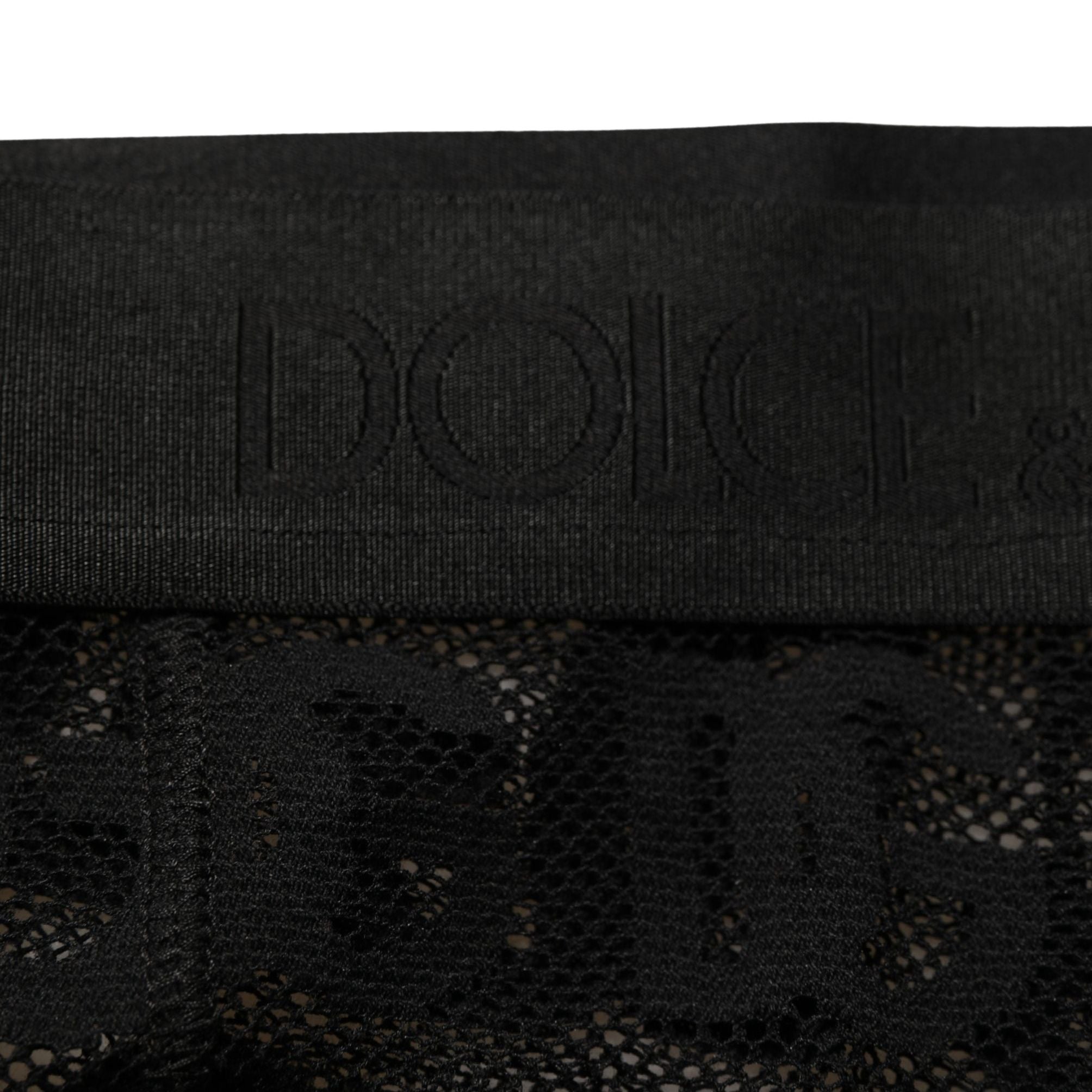 Dolce & Gabbana Black All Over Logo Print Sheer Pantyhose Underwear