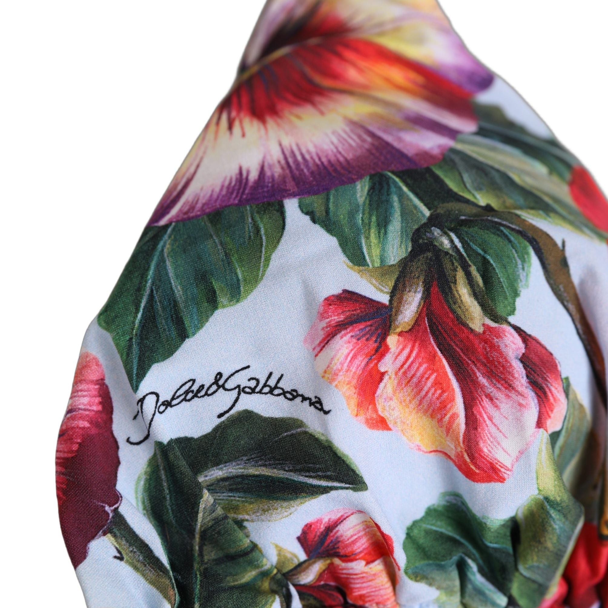 Dolce & Gabbana Multicolor Floral Triangle Beachwear Bikini Top