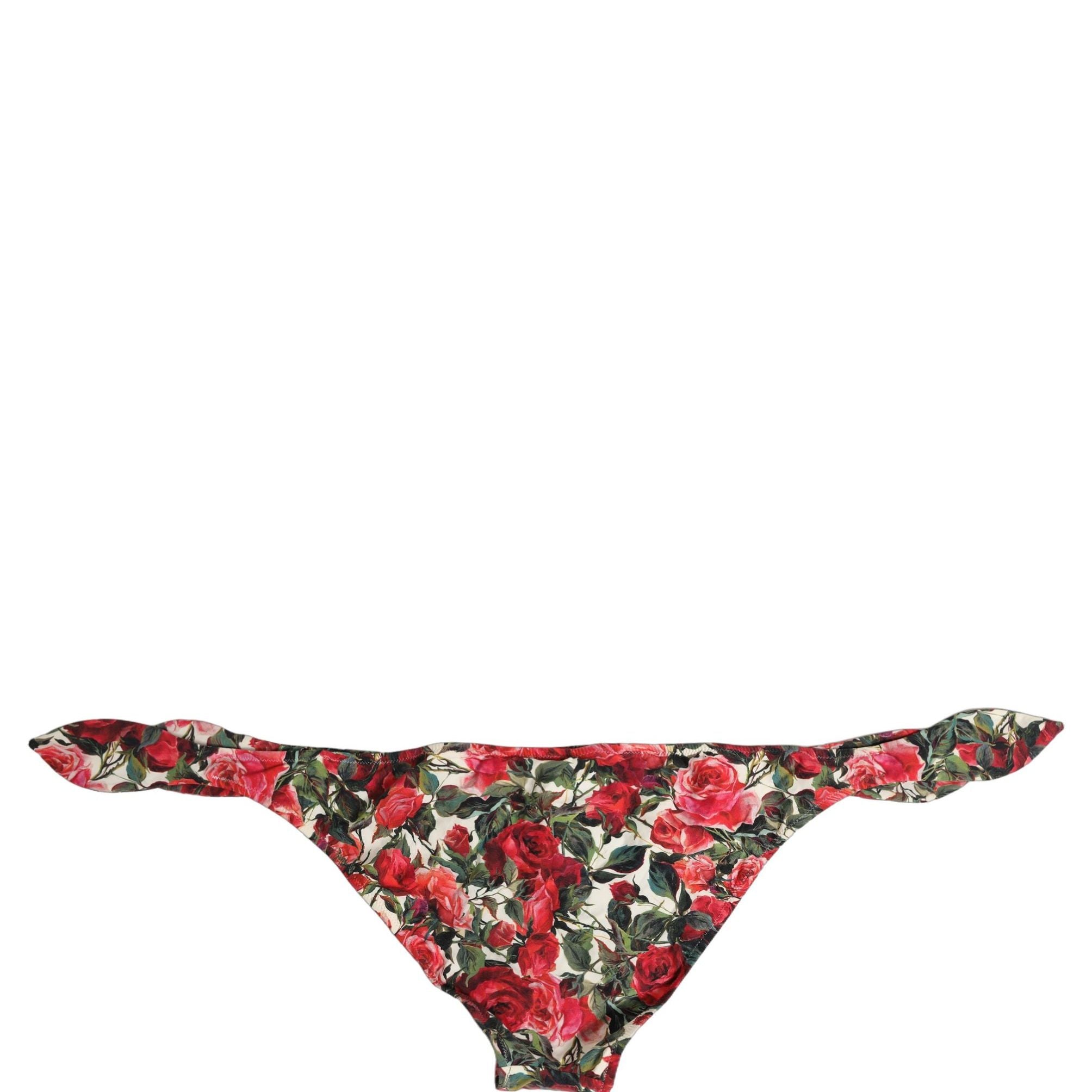 Dolce & Gabbana Multicolor Floral Print Beachwear Bikini Bottom