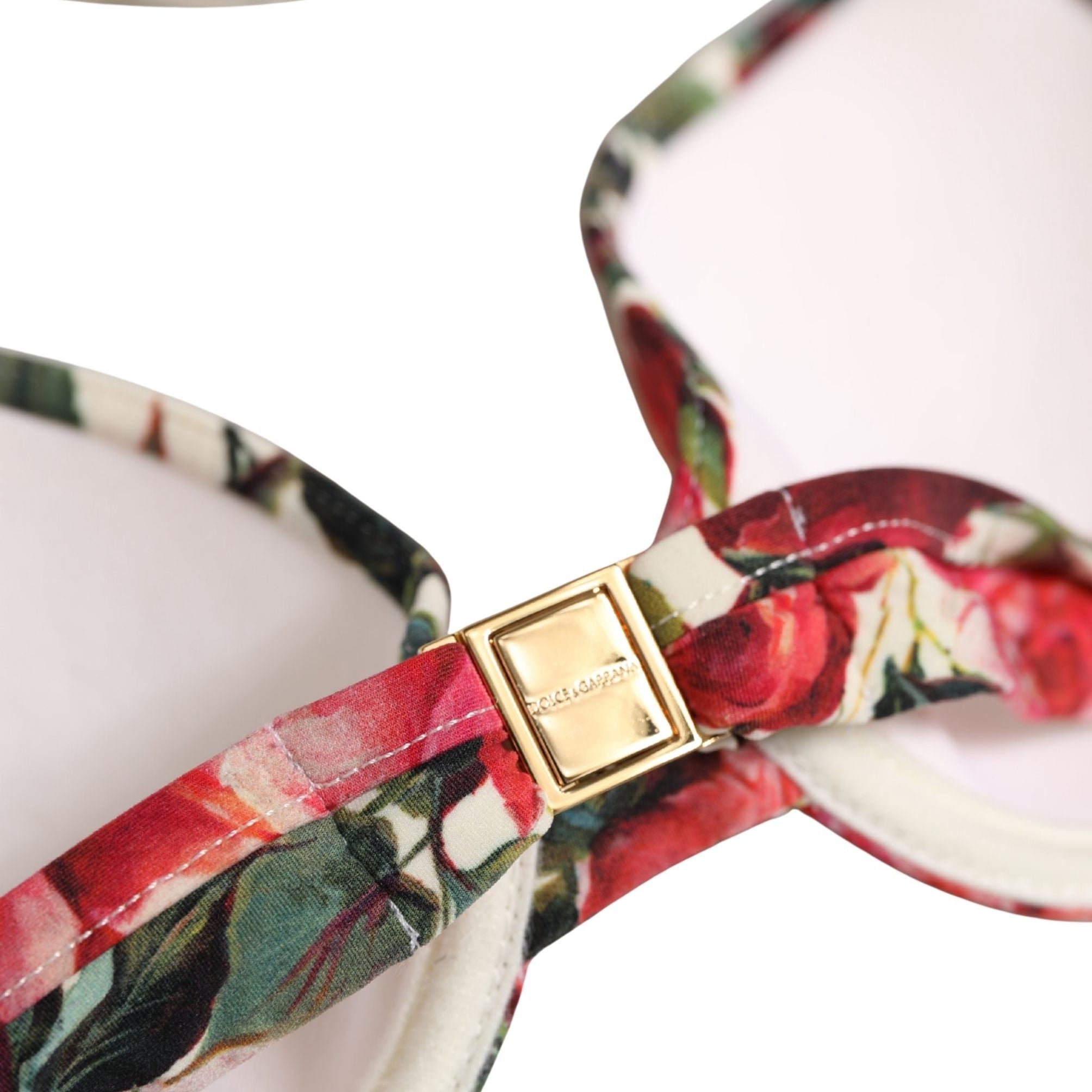 Dolce & Gabbana Multicolor Floral Print Beachwear Bikini Top