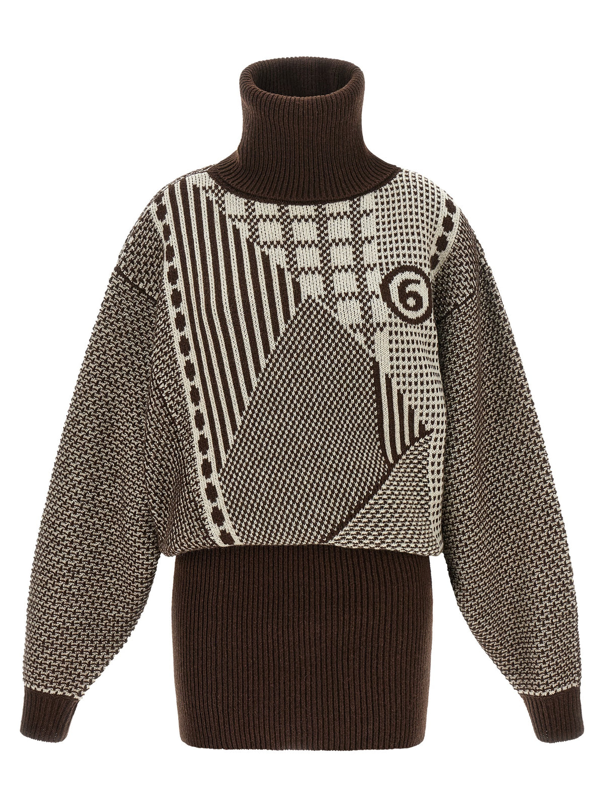 MM6 Maison Margiela Brown Wool Short Dress