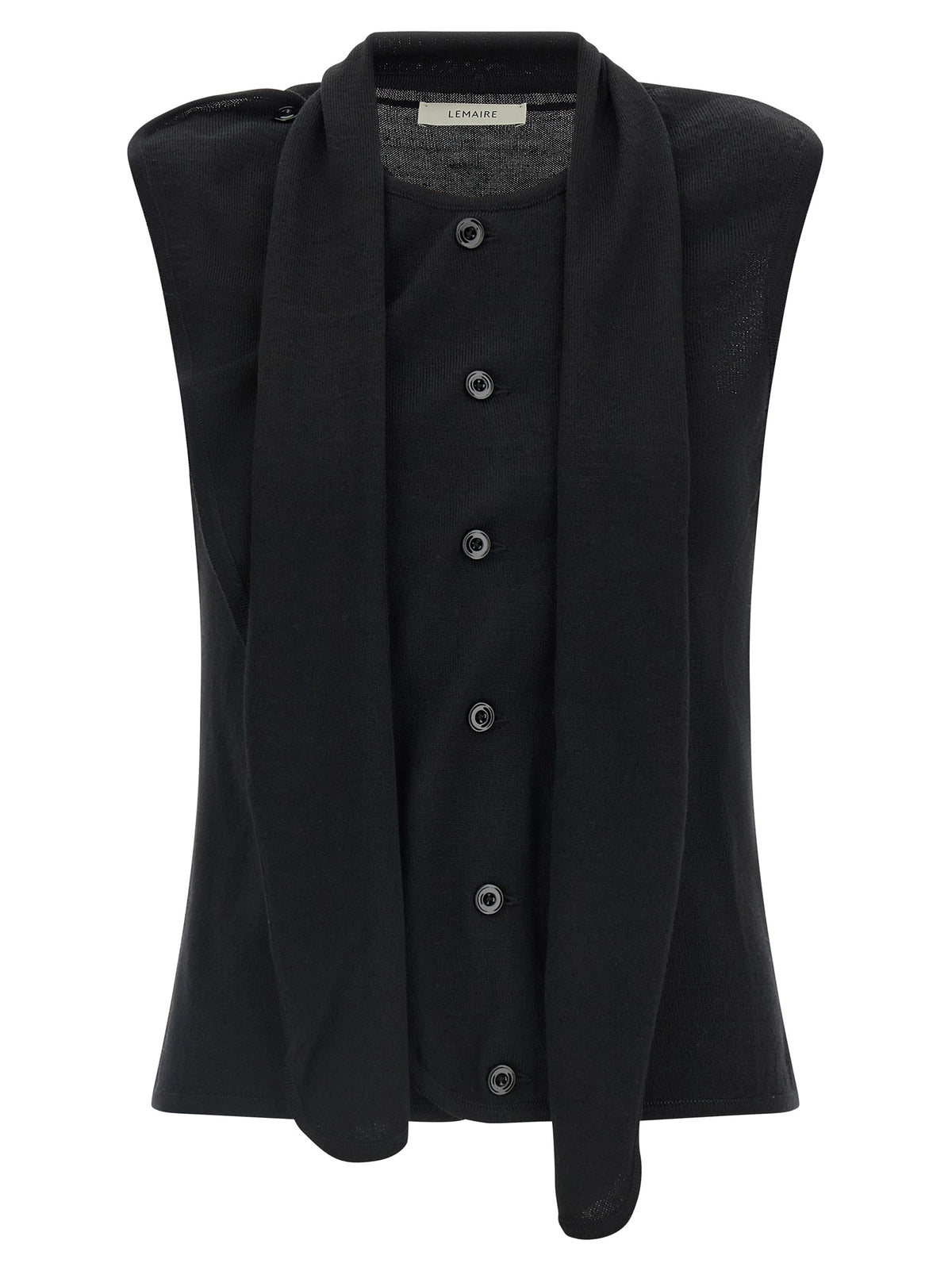 Lemaire Black Wool Sleeveless Jacket