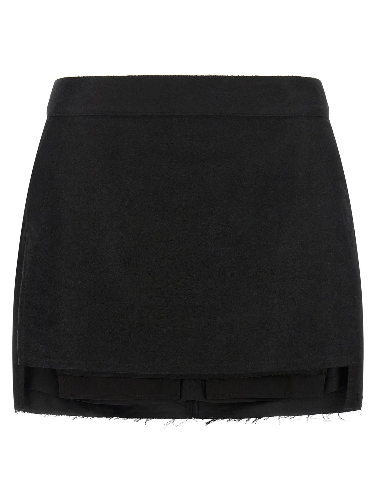 Rick Owens Black Ramie Long Skirt