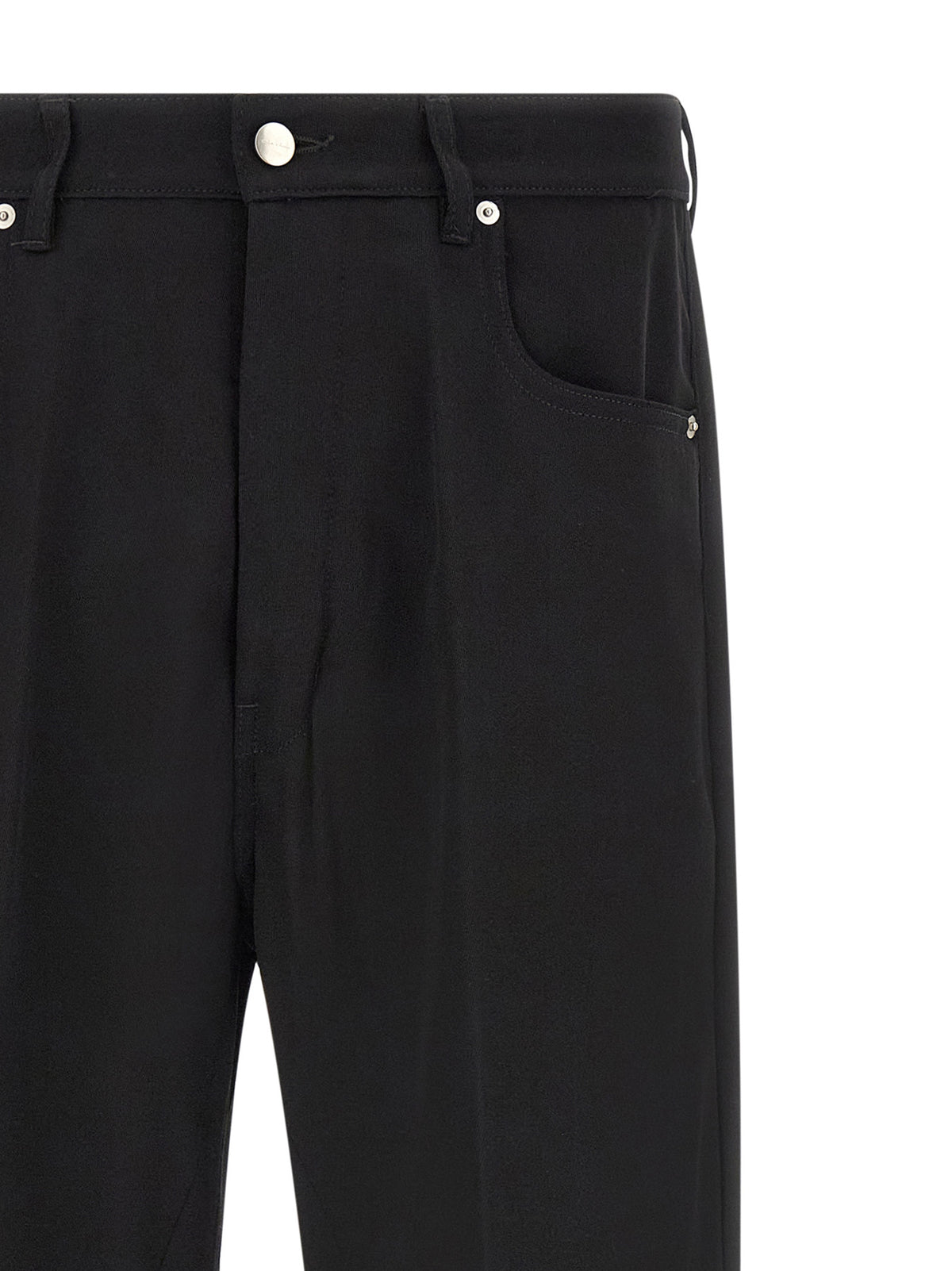 Rick Owens Black Cotton Relaxed Fit Jeans
