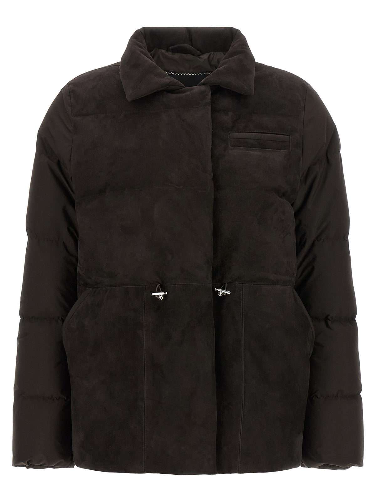 Kiton Brown Polyamide Full-Length Jacket