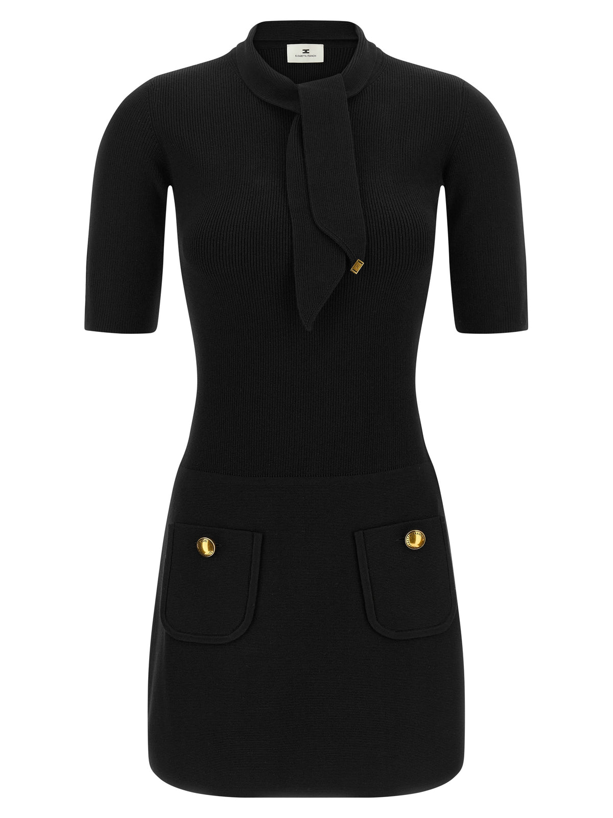 Elisabetta Franchi Black Viscose Short Dress