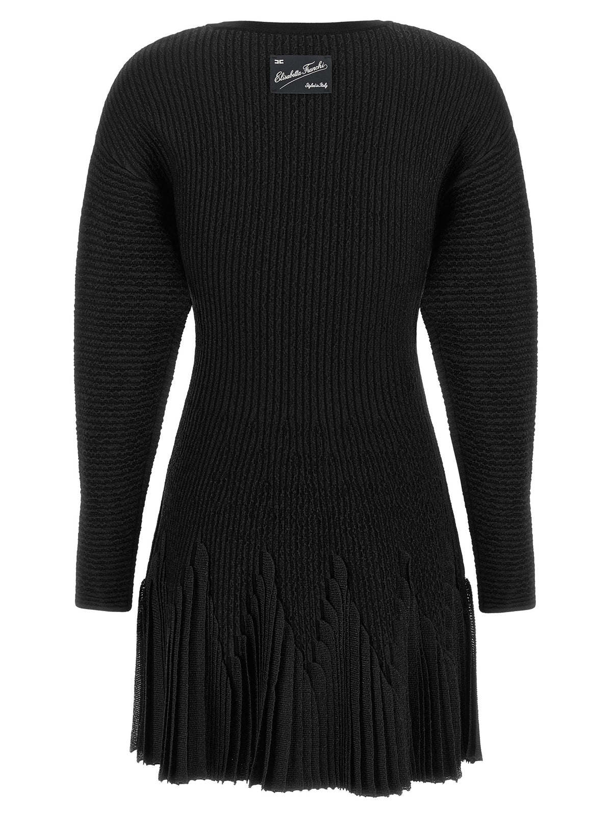 Elisabetta Franchi Black Viscose Short Dress