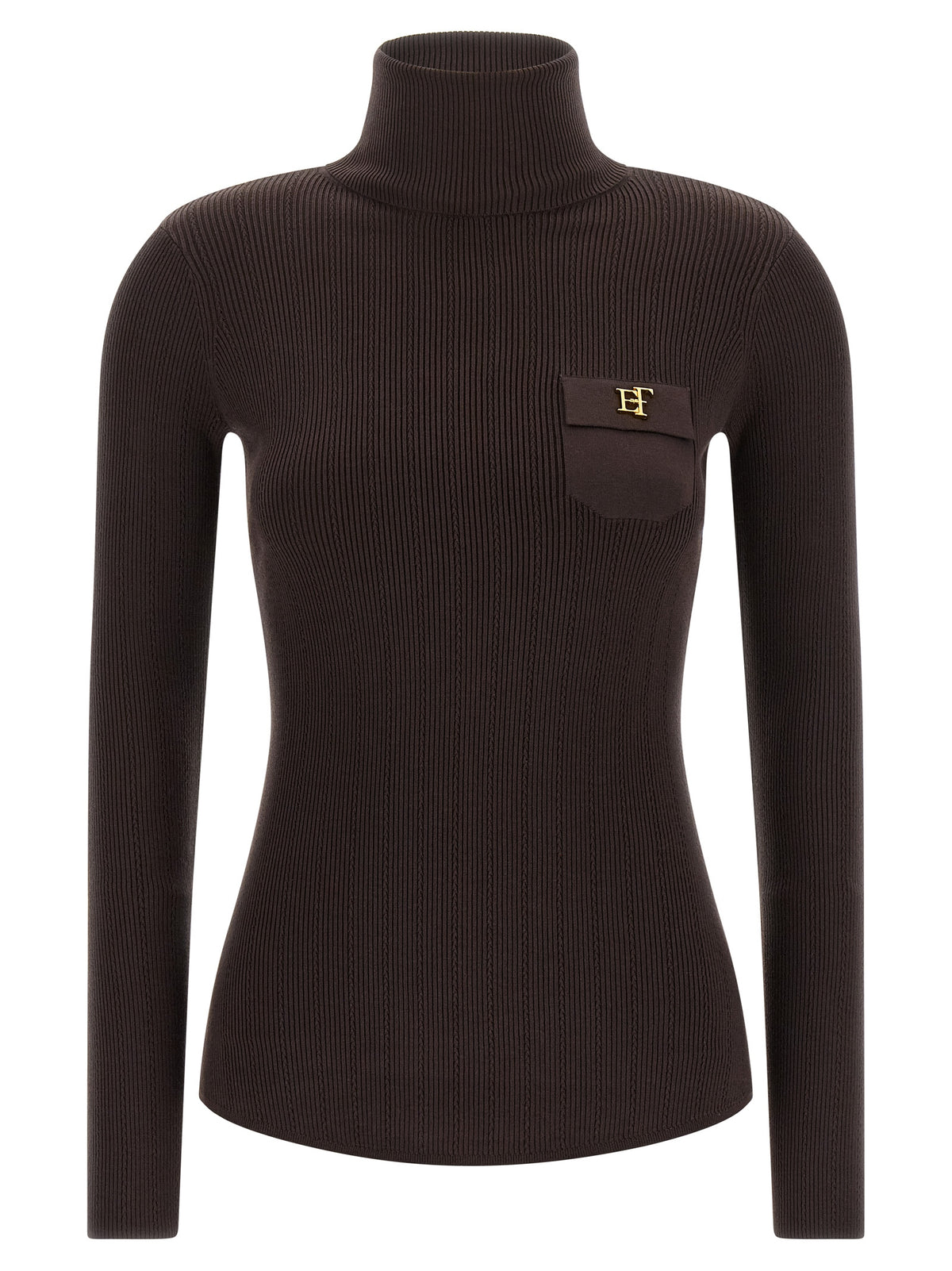 Elisabetta Franchi Brown Lycra Cardigan