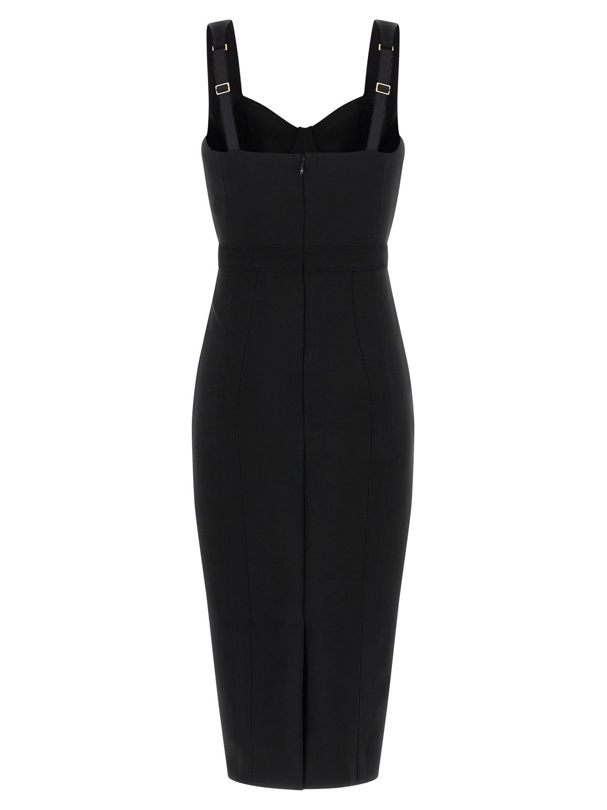 Elisabetta Franchi Black Polyamide Midi Dress