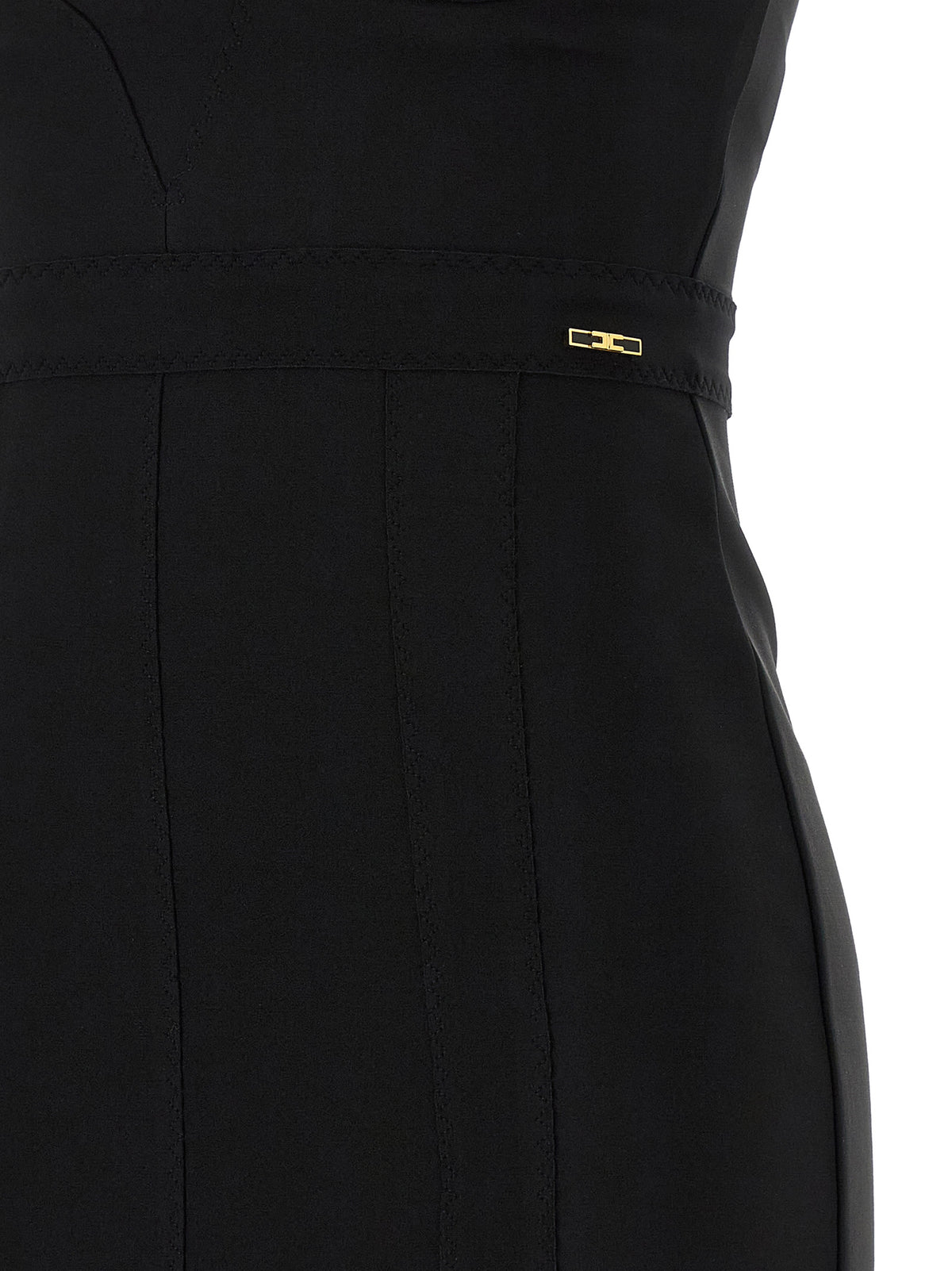 Elisabetta Franchi Black Polyamide Midi Dress
