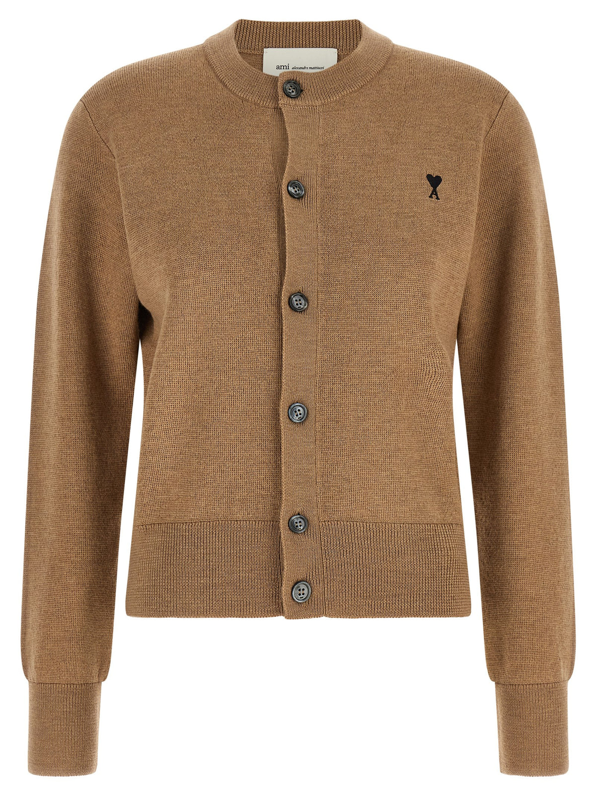 Ami Paris Beige Wool Cardigan