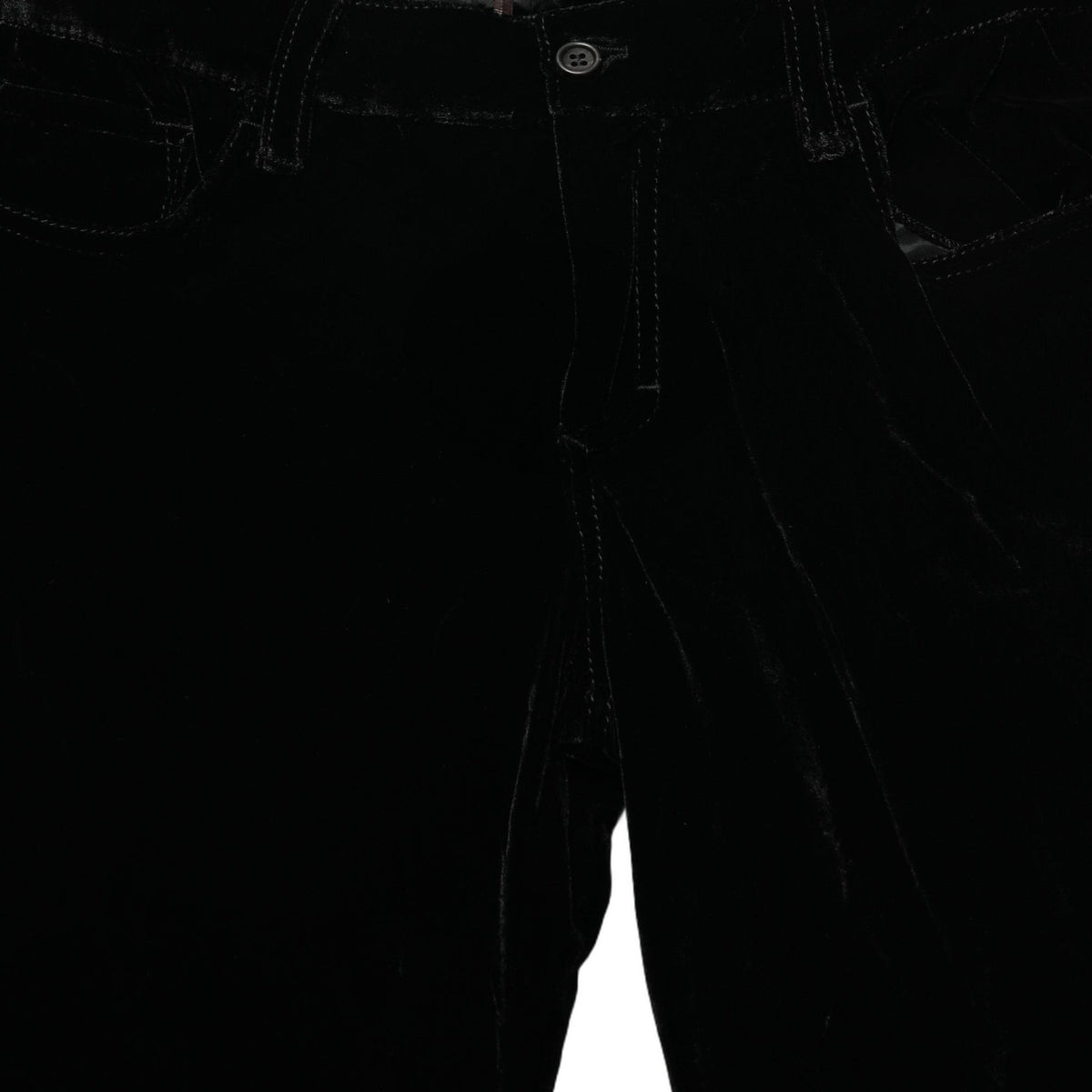 Ermanno Scervino Black Viscose Blend Velvet Slim Fit Pants