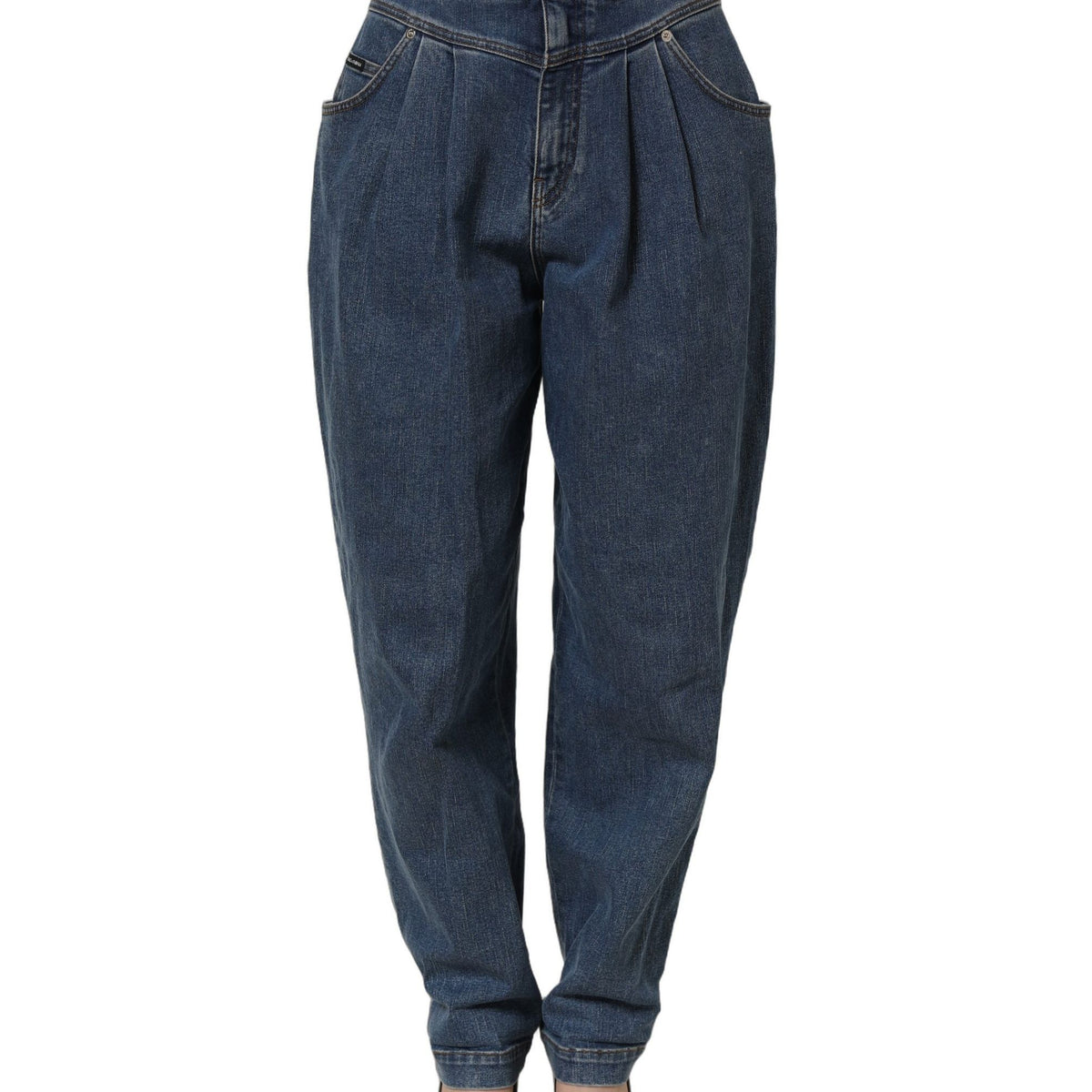 Dolce & Gabbana Dark Blue Cotton Stretch Tapered Denim Jeans