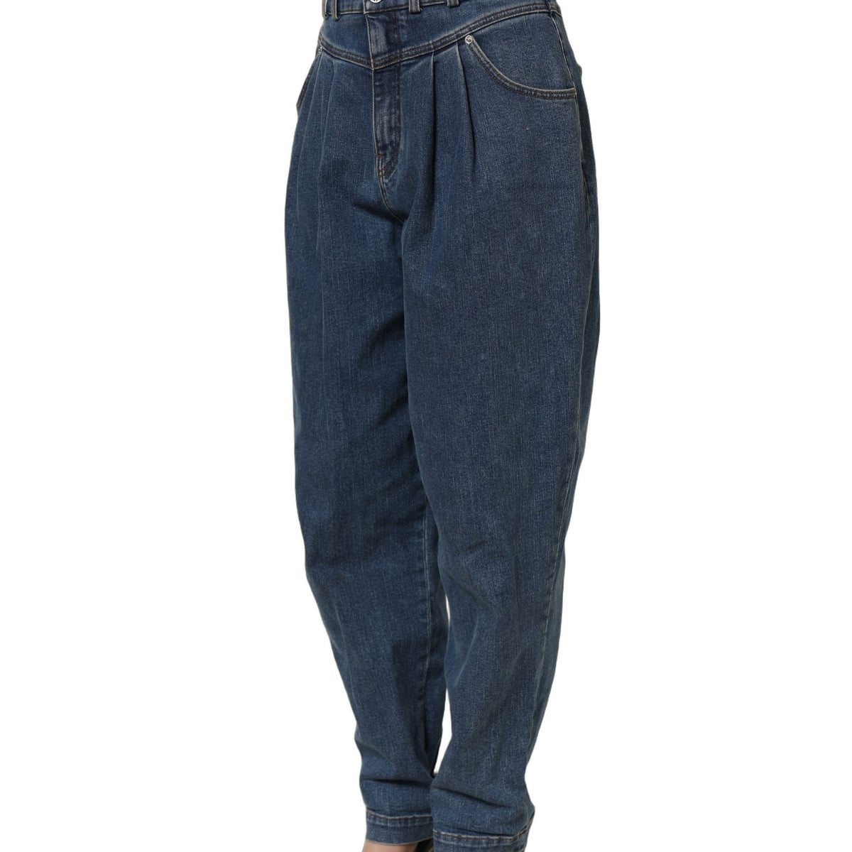 Dolce & Gabbana Dark Blue Cotton Stretch Tapered Denim Jeans