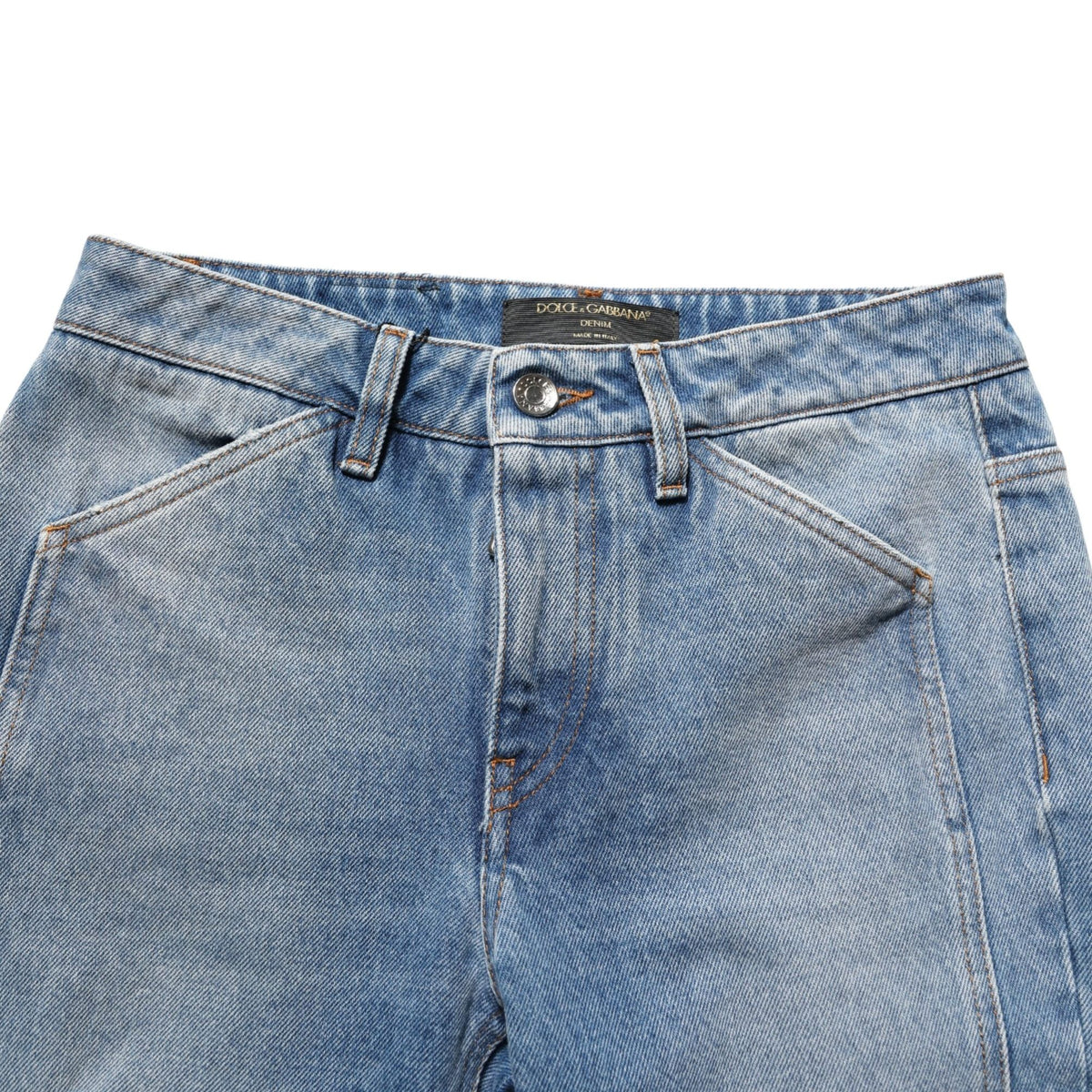 Dolce & Gabbana Blue Cotton Boot Cut Denim Trouser Jeans