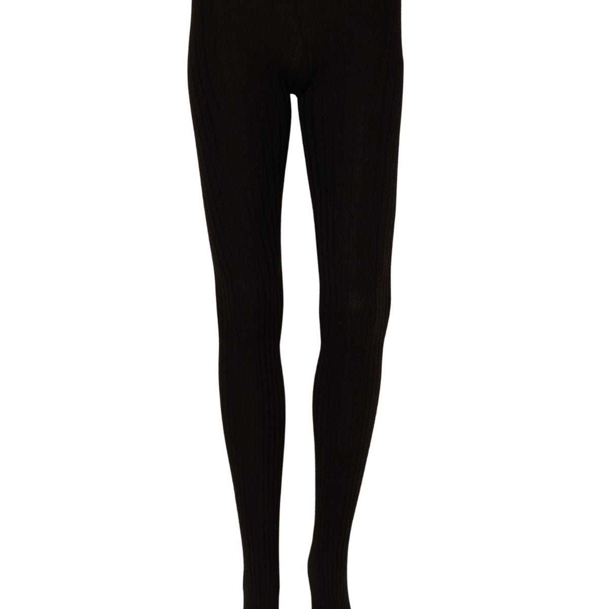 Dolce & Gabbana Black Wool Tights Stocking Pantyhose One Size Socks